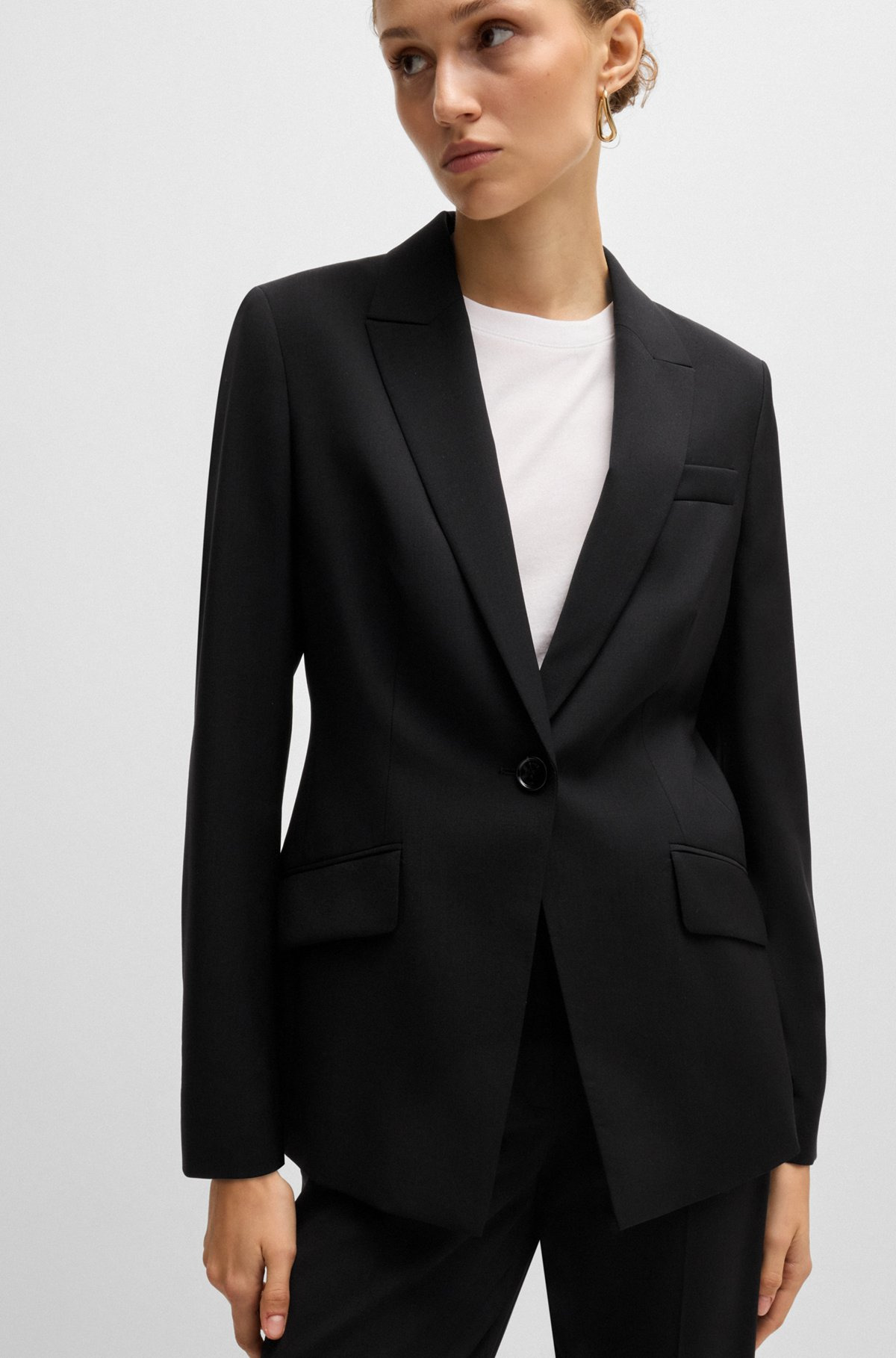REGULAR-FIT JACKET IN VIRGIN WOOL WITH SLIT CUFFS - 6