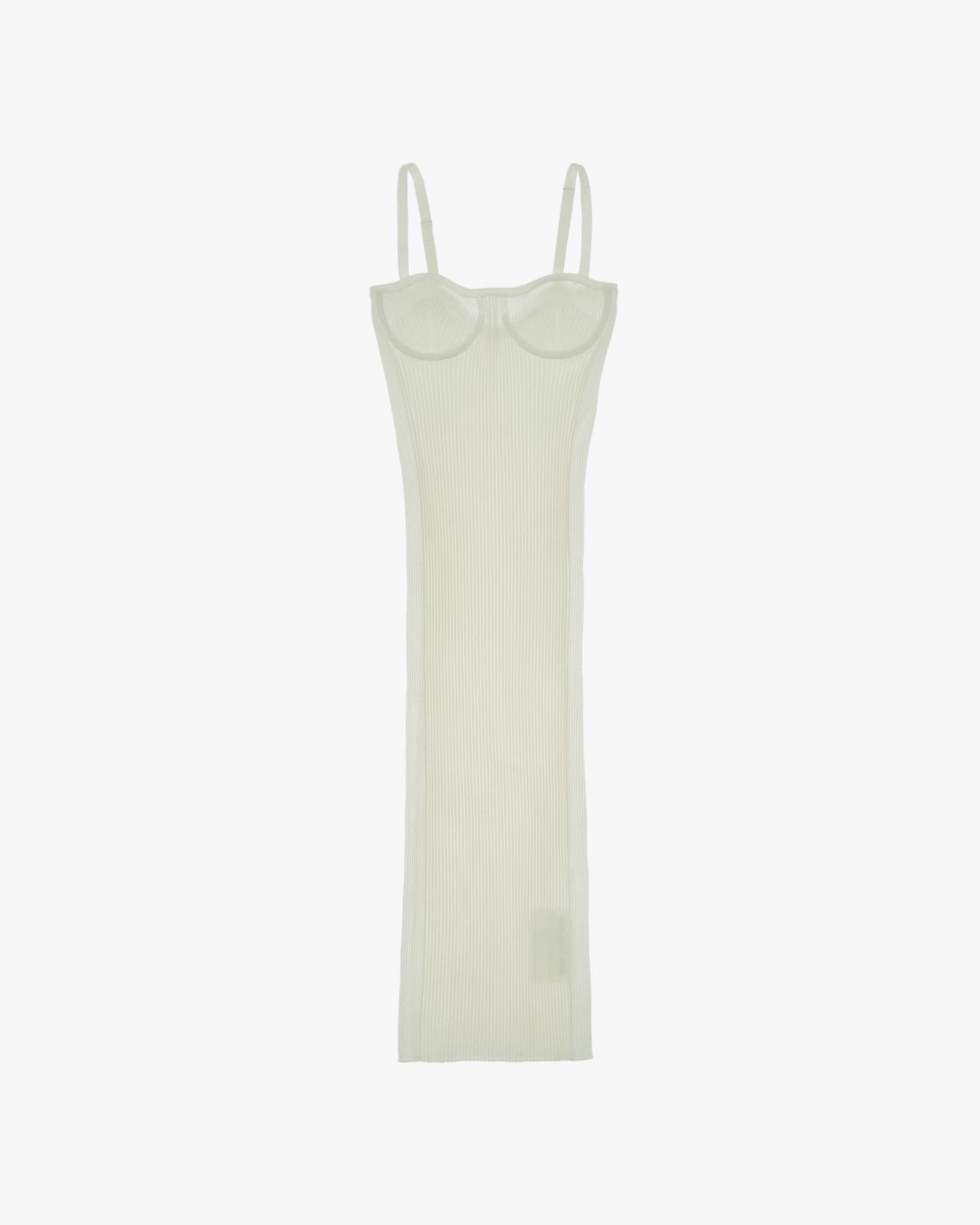 RIB EYELET BRA DRESS - 1