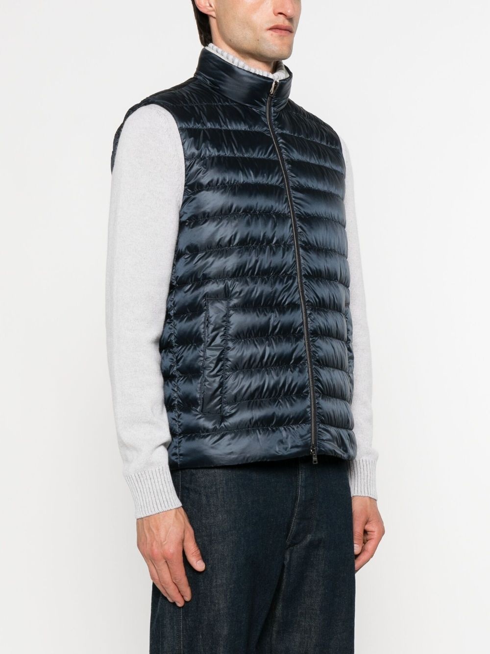 quilted zip-front gilet - 3