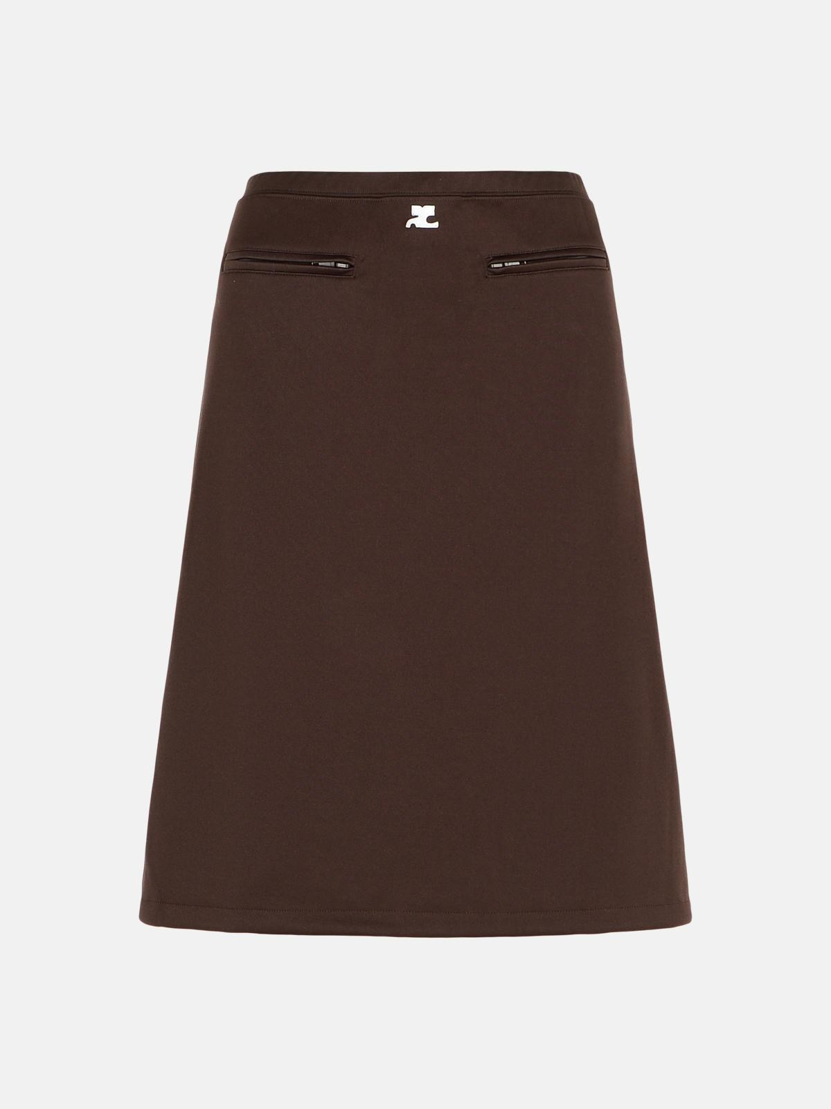 BROWN POLYESTER SKIRT - 1