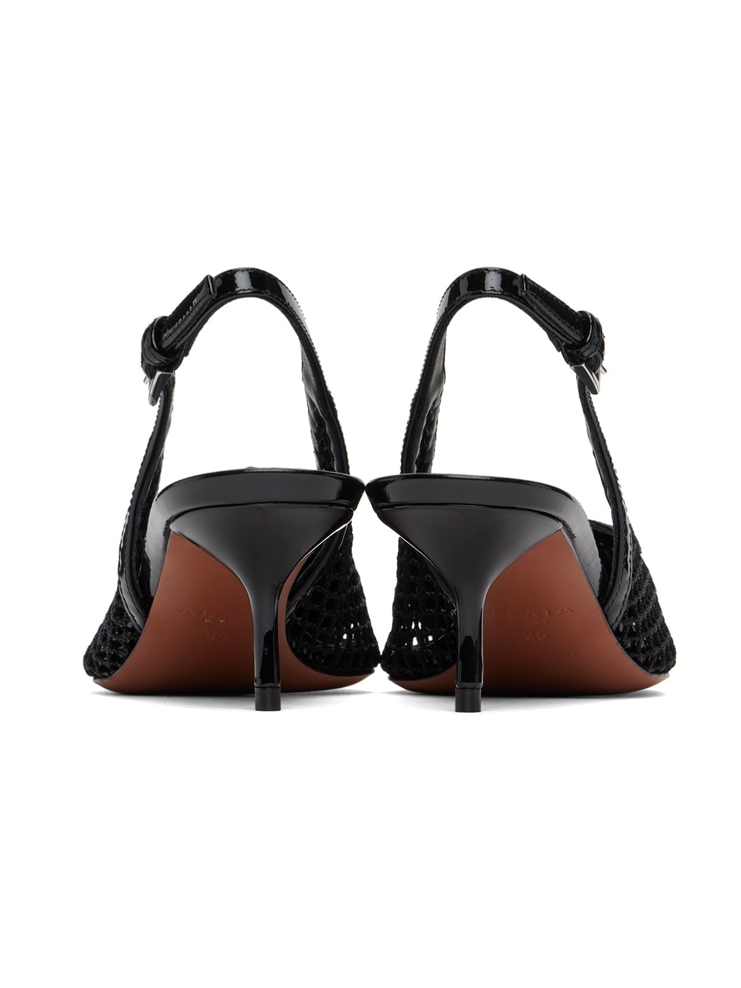 Black 'Le Cœur' Slingback Heels - 2