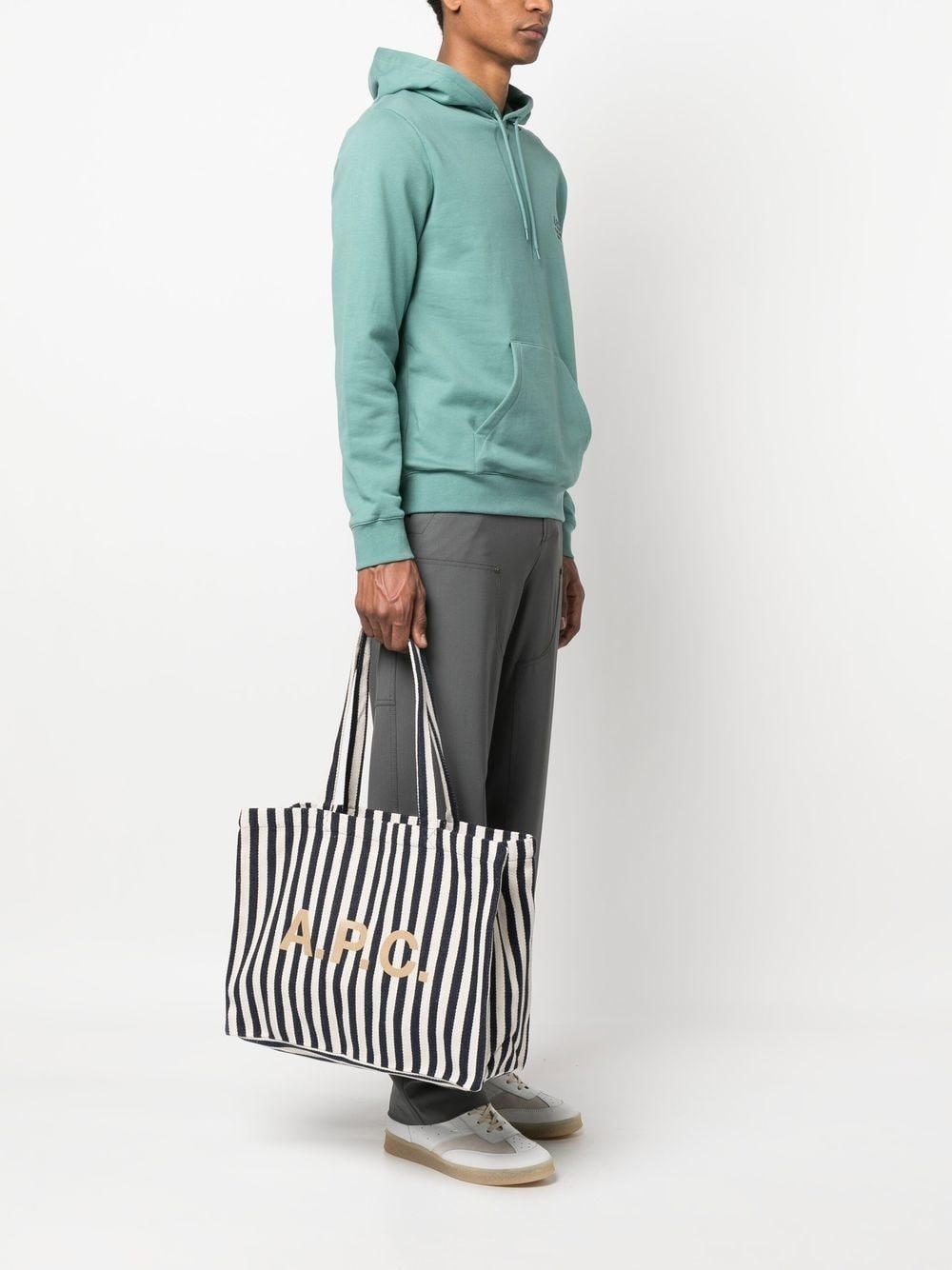 striped tote bag - 2