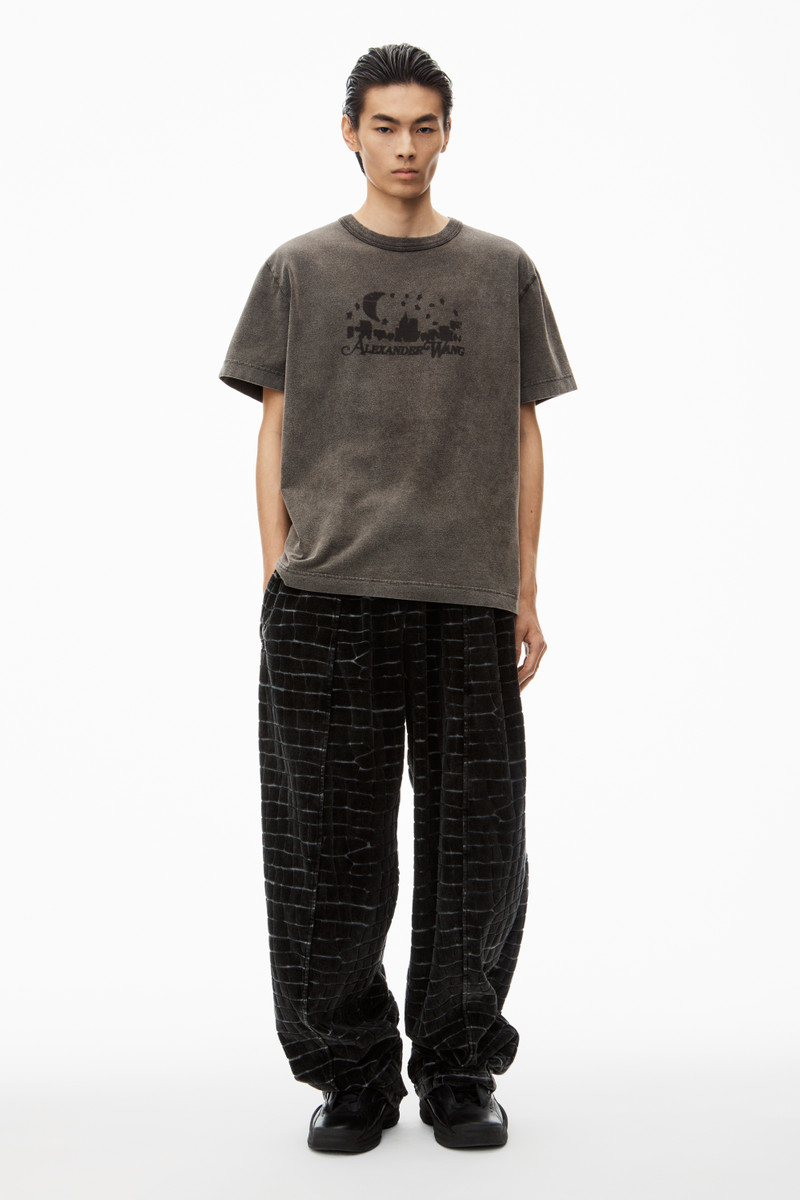 Alexander Wang Distressed Skyline T-Shirt in Sueded Cotton Terry outlook