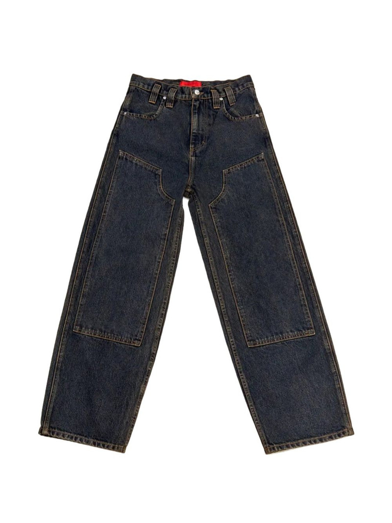 contrast-stitching jeans 1