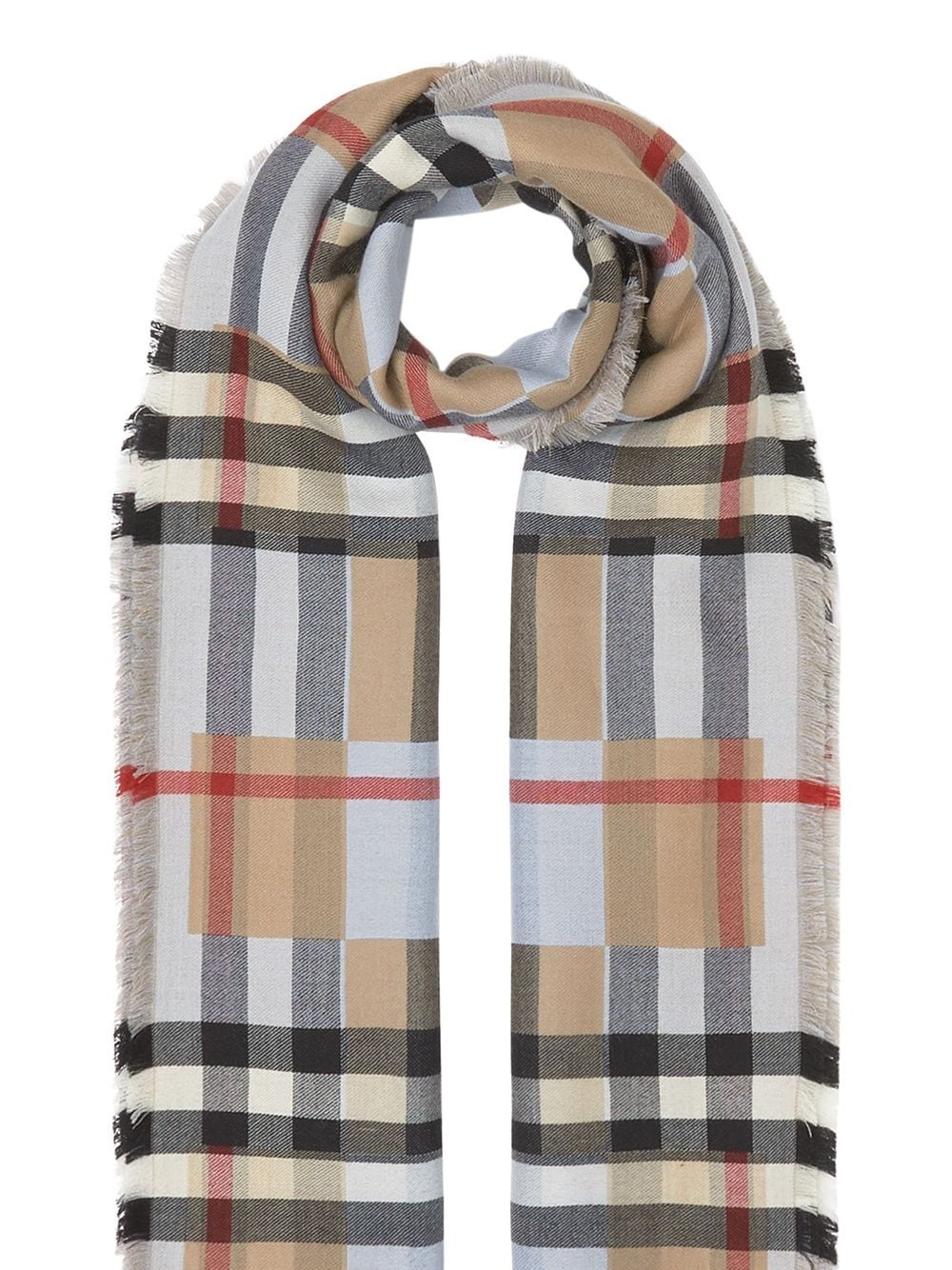 checker-print cashmere scarf - 4