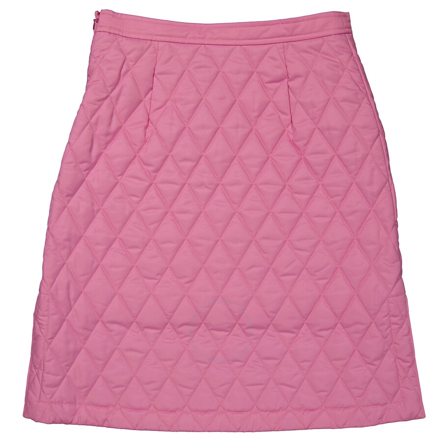 Burberry Ladies Bubble Gum Pink Asymmetric Diamond Quilted Skirt - 2