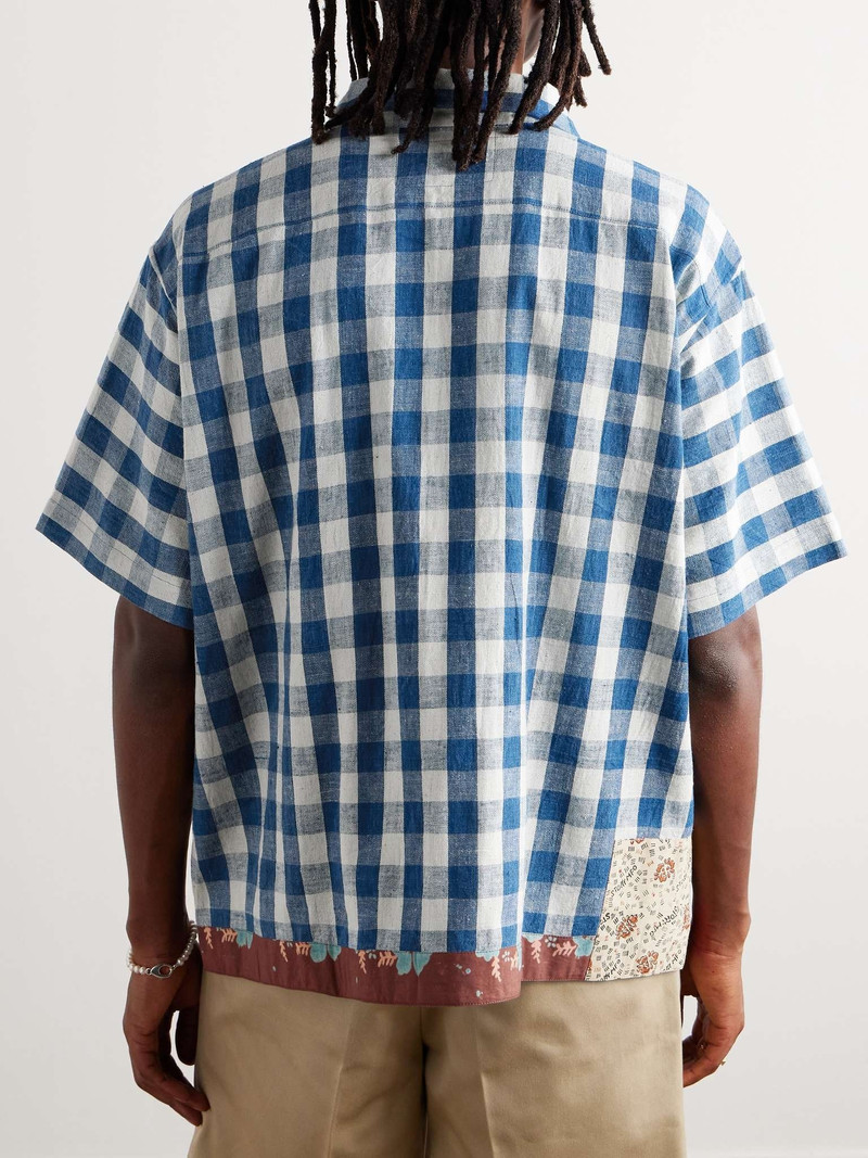 Uniform Convertible-Collar Patchwork Organic Cotton Shirt 3