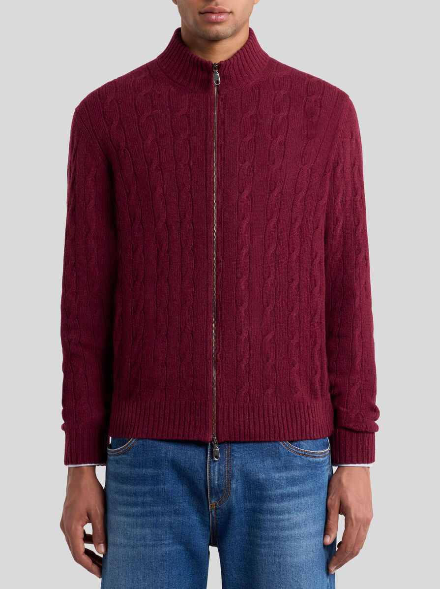 PLAIN-COLOURED CASHMERE CARDIGAN - 2