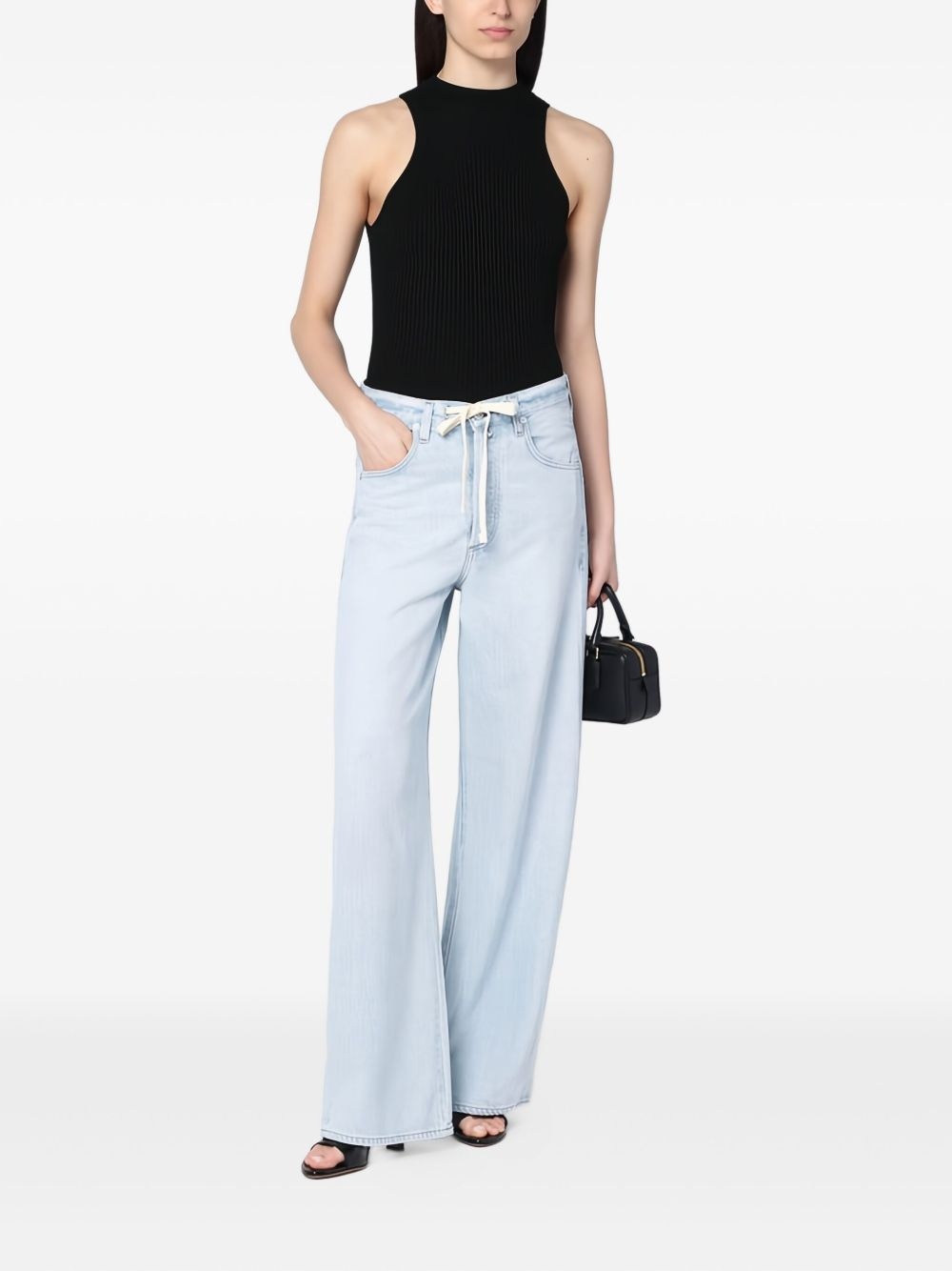 palazzo drawstring jeans - 2