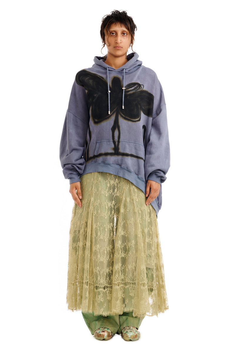 MIDNIGHT FLOWER POT WAVE HEM HOODIE 1