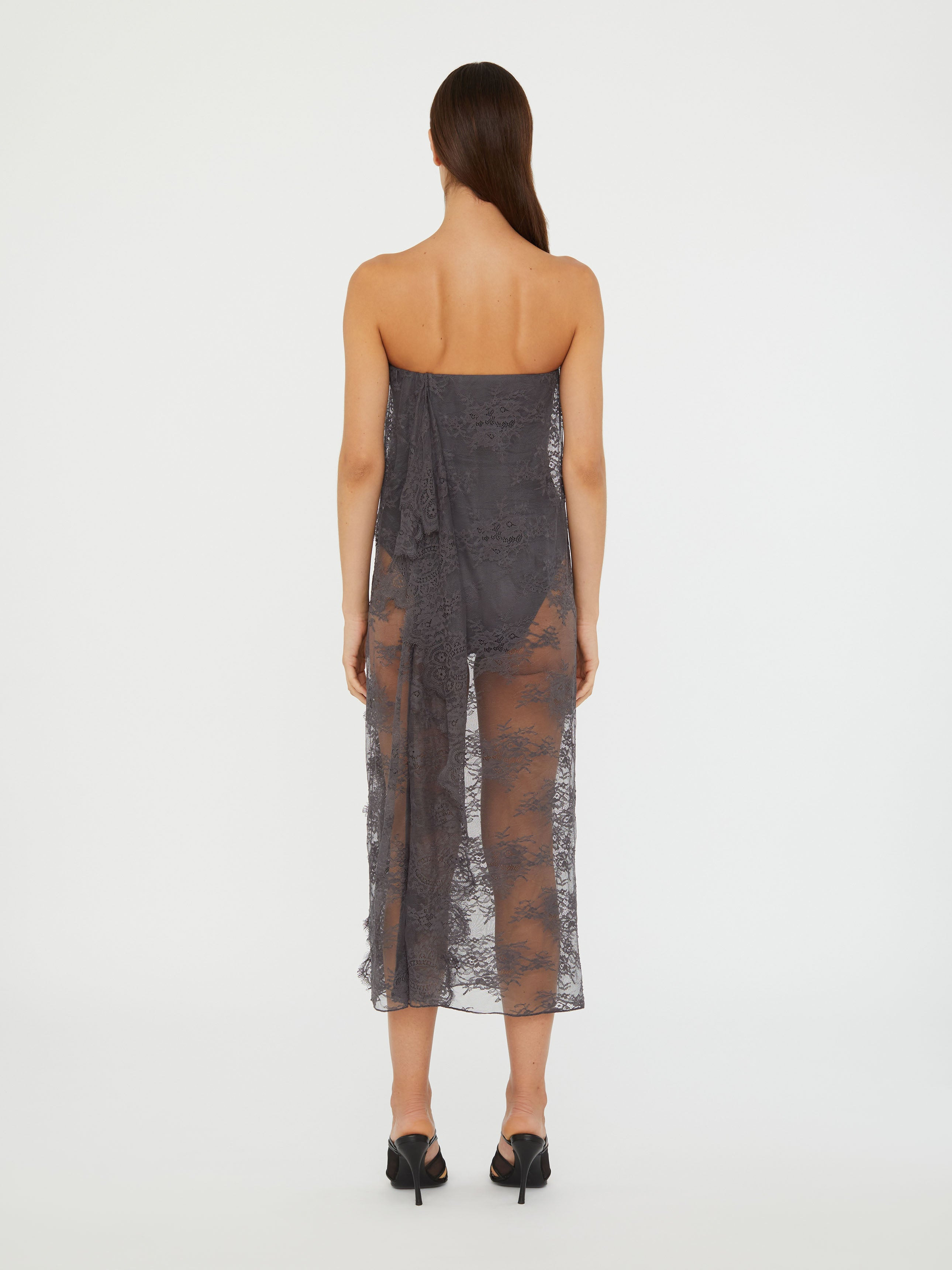 Floating Lace Strapless Dress - 5