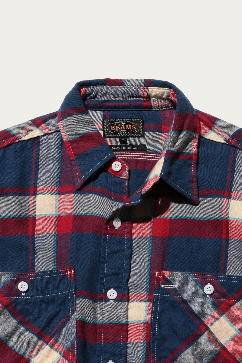 BEAMS PLUS WORK Indian Flannel Plaid - Blue outlook