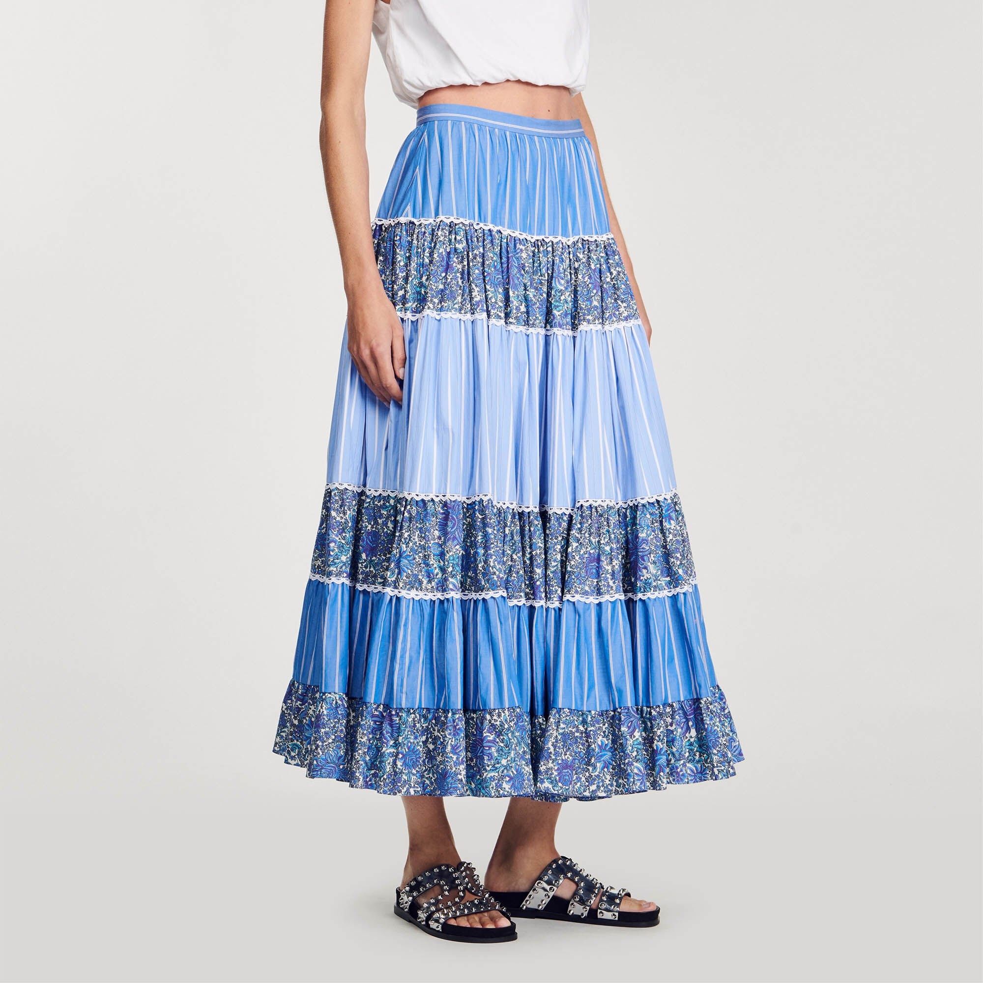 LONG PATCHWORK SKIRT - 5