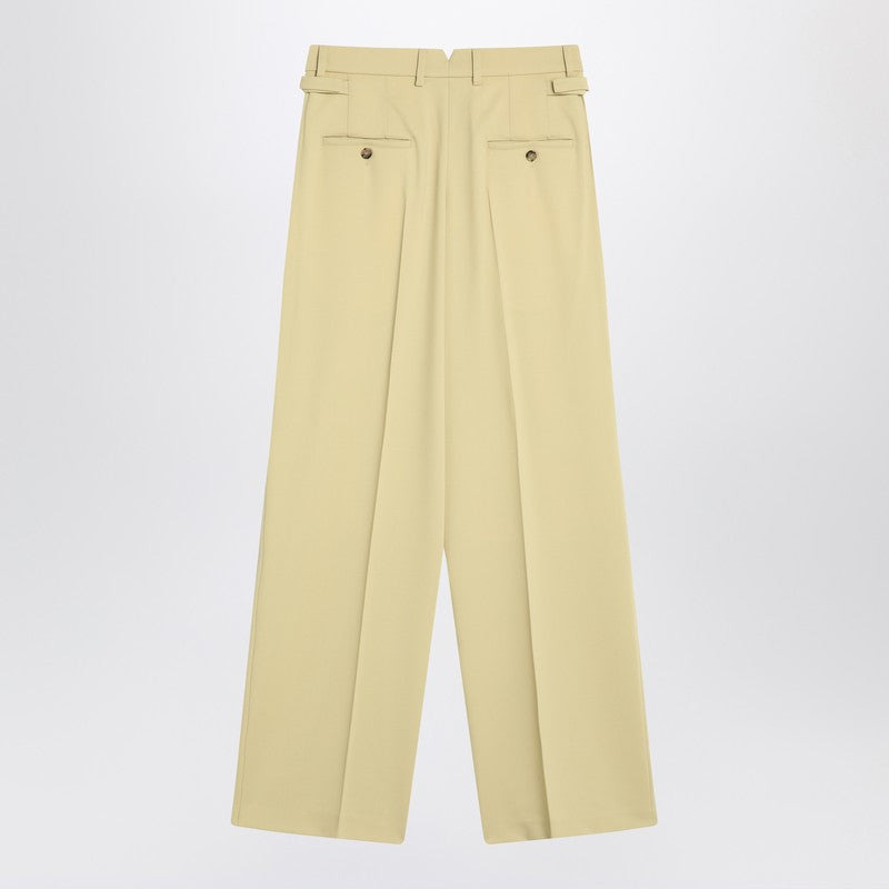 Ami Paris Wide Lime-Coloured Wool Trousers Women - 2
