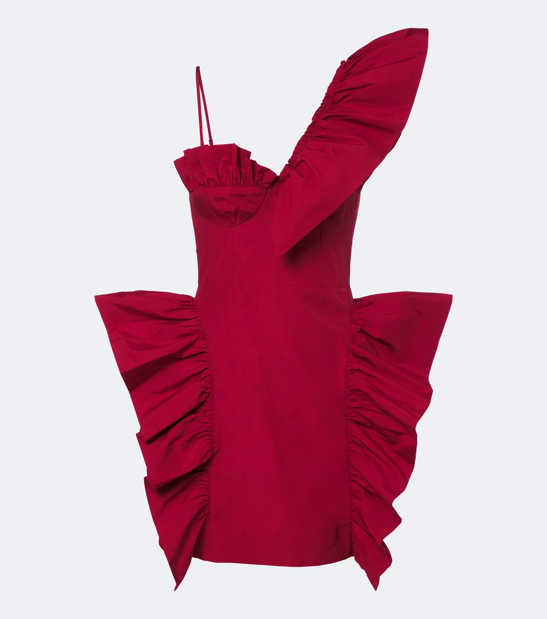 Asymmetrical ruffled minidress - 1