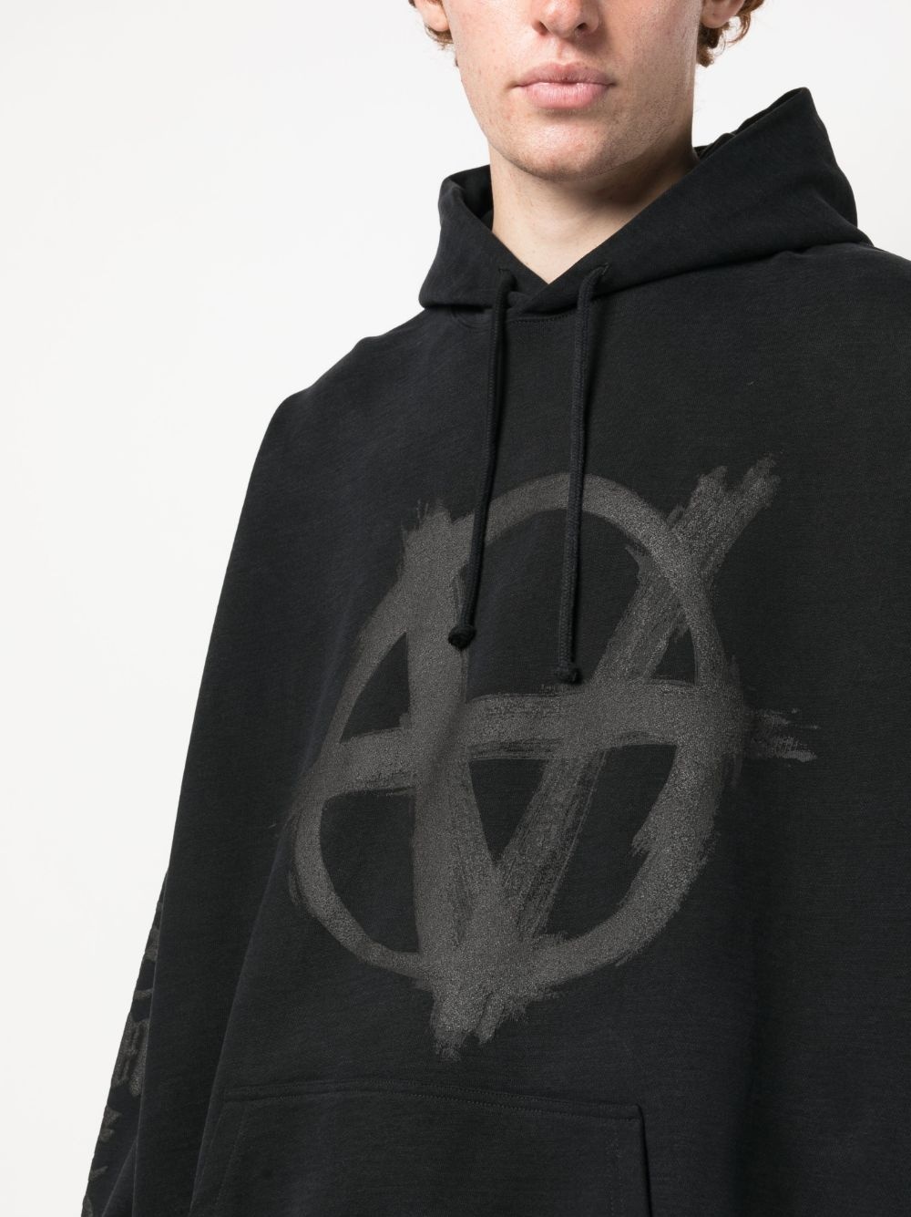 graphic-print cotton hoodie - 5