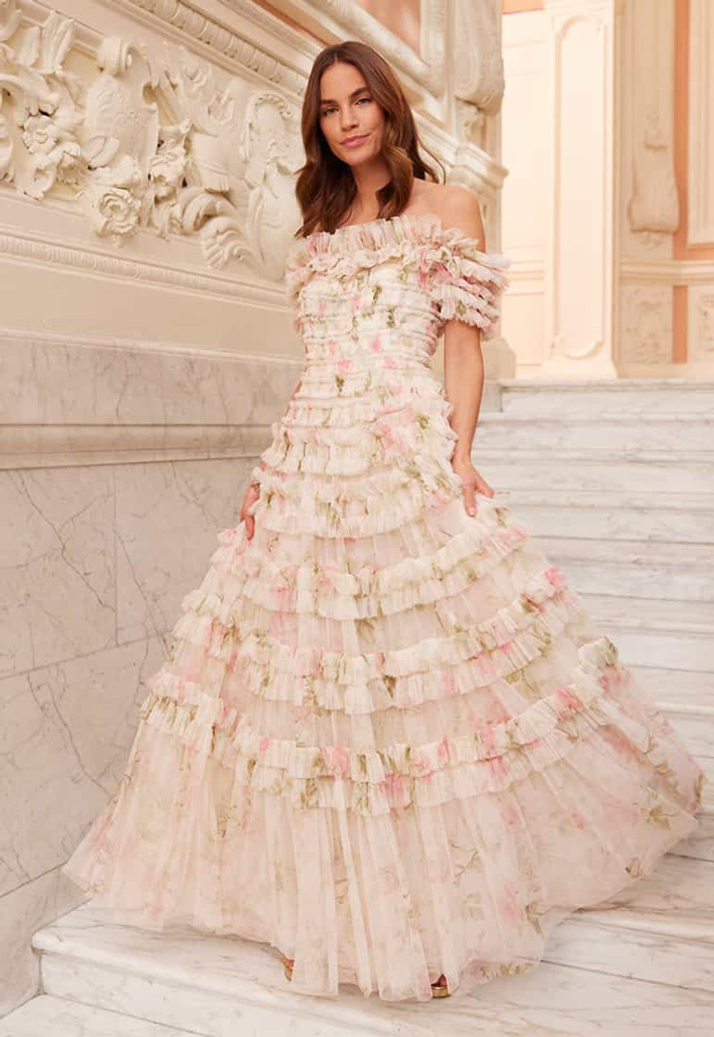 Needle & Thread Rose Lisette Off-Shoulder Gown outlook