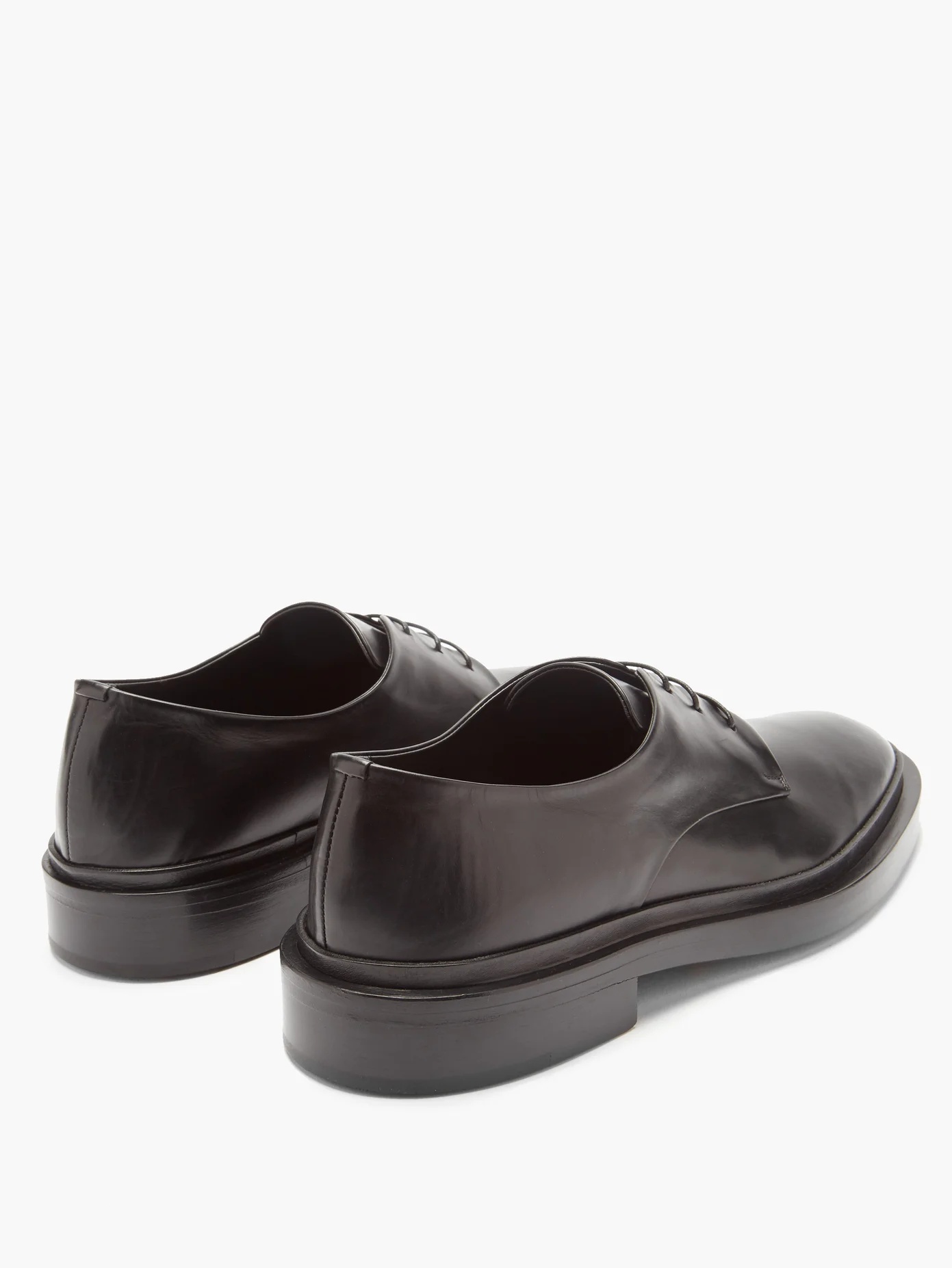 Lace-up leather derby shoes - 4