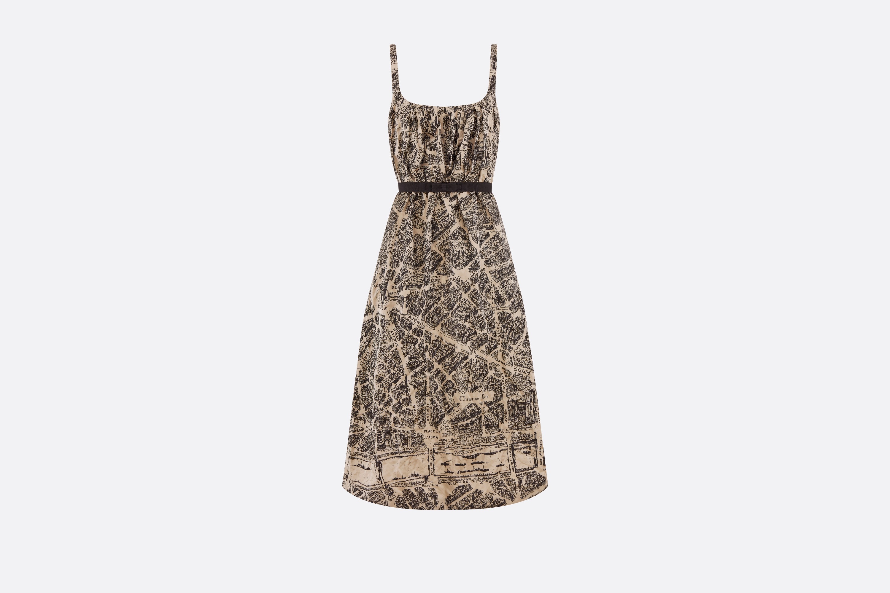 Belted Mid-Length Dress - 1
