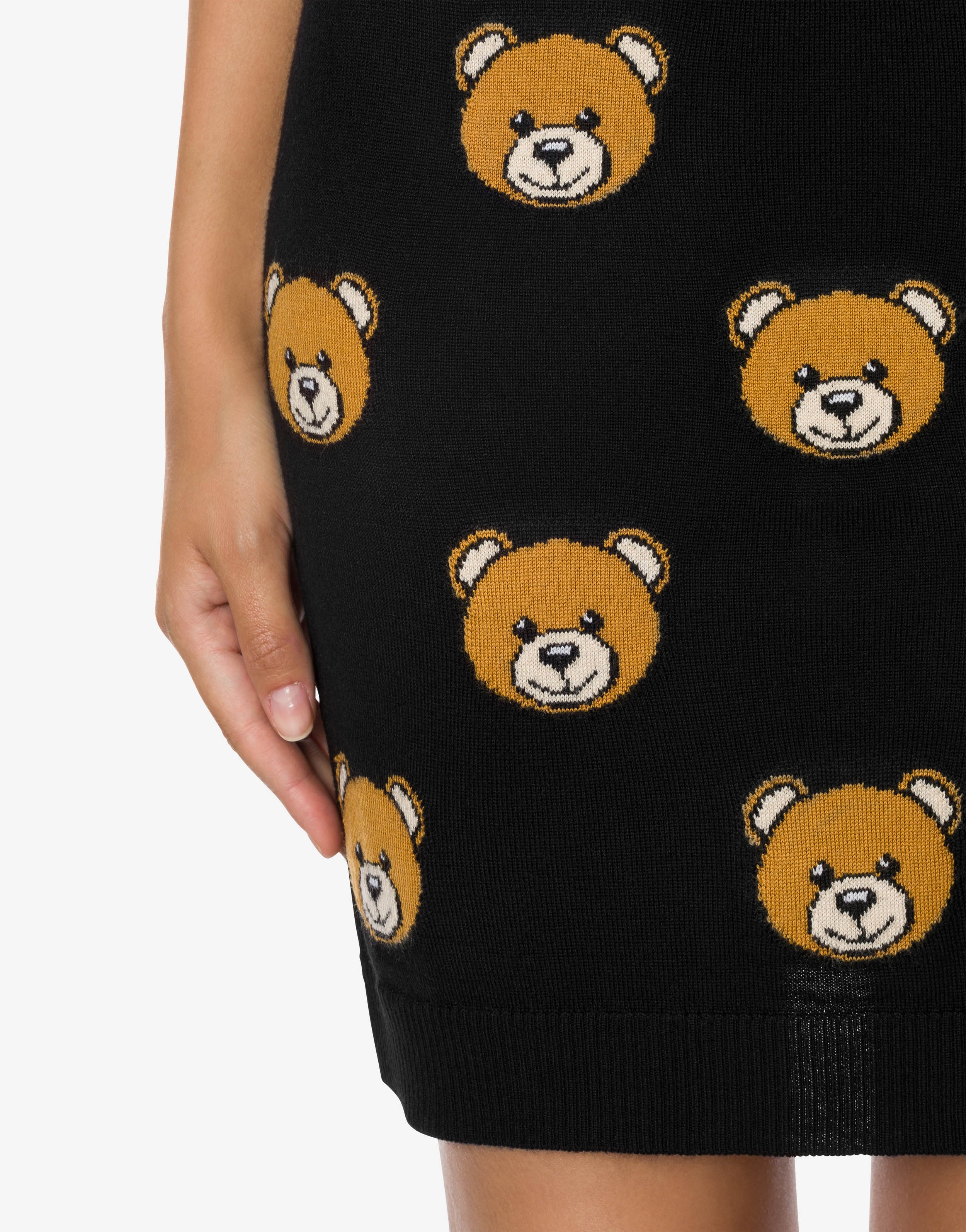 ALLOVER TEDDY BEAR WOOL SKIRT - 4