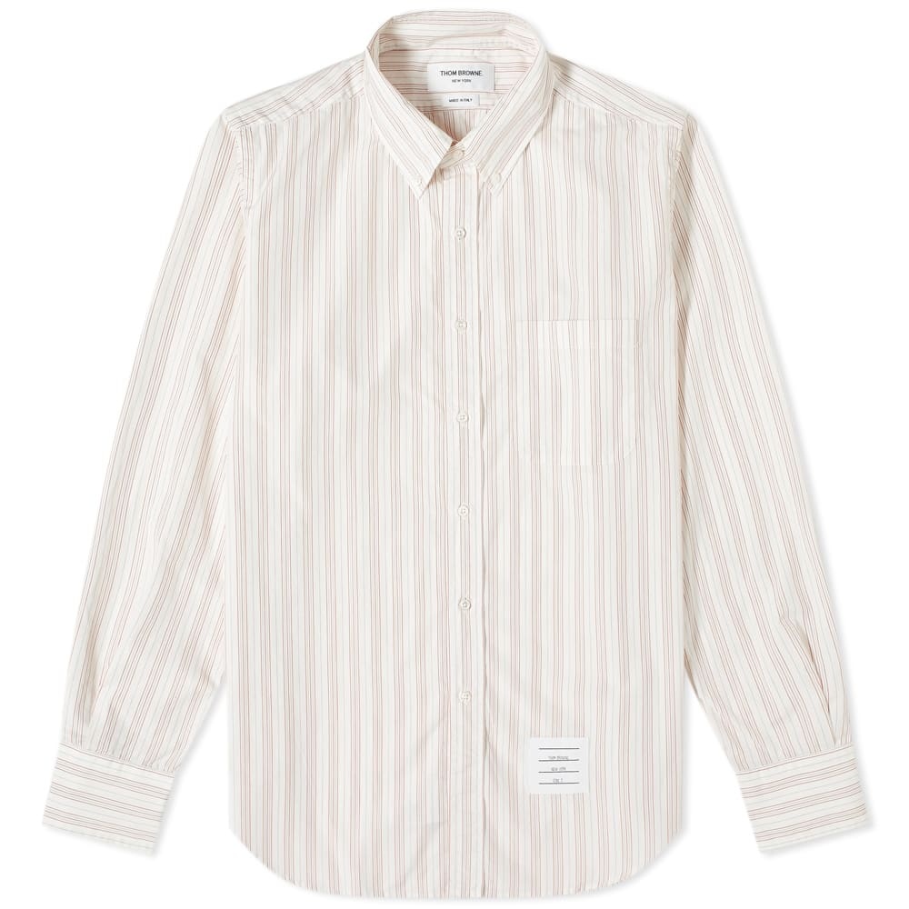 Thom Browne Stripe Poplin Button Down Shirt - 1