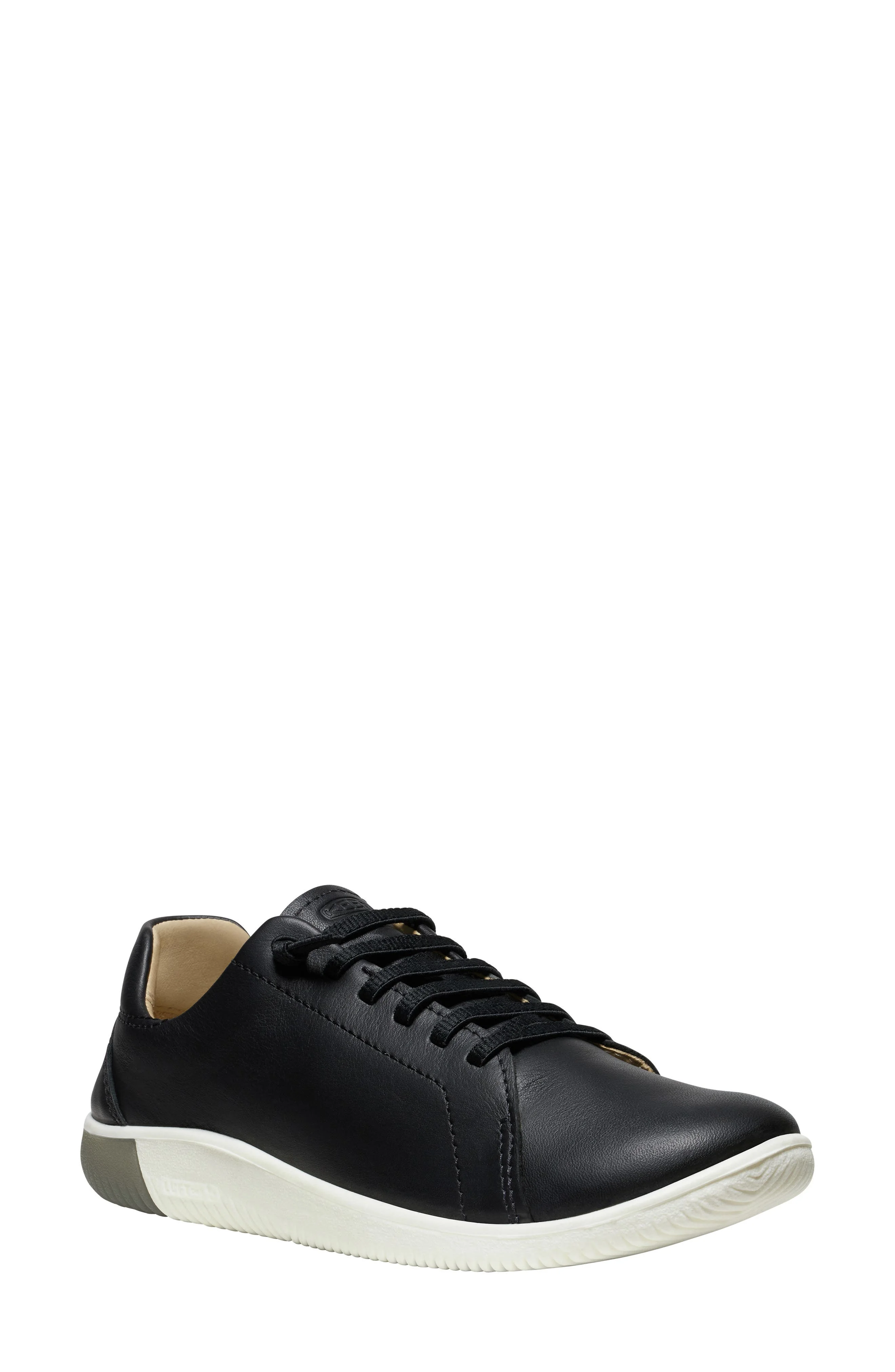 KEEN KNX Leather Sneaker in Black/Star White at Nordstrom - 1