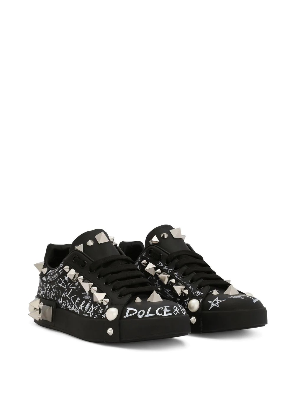Portofino spike-stud low-top sneakers - 2