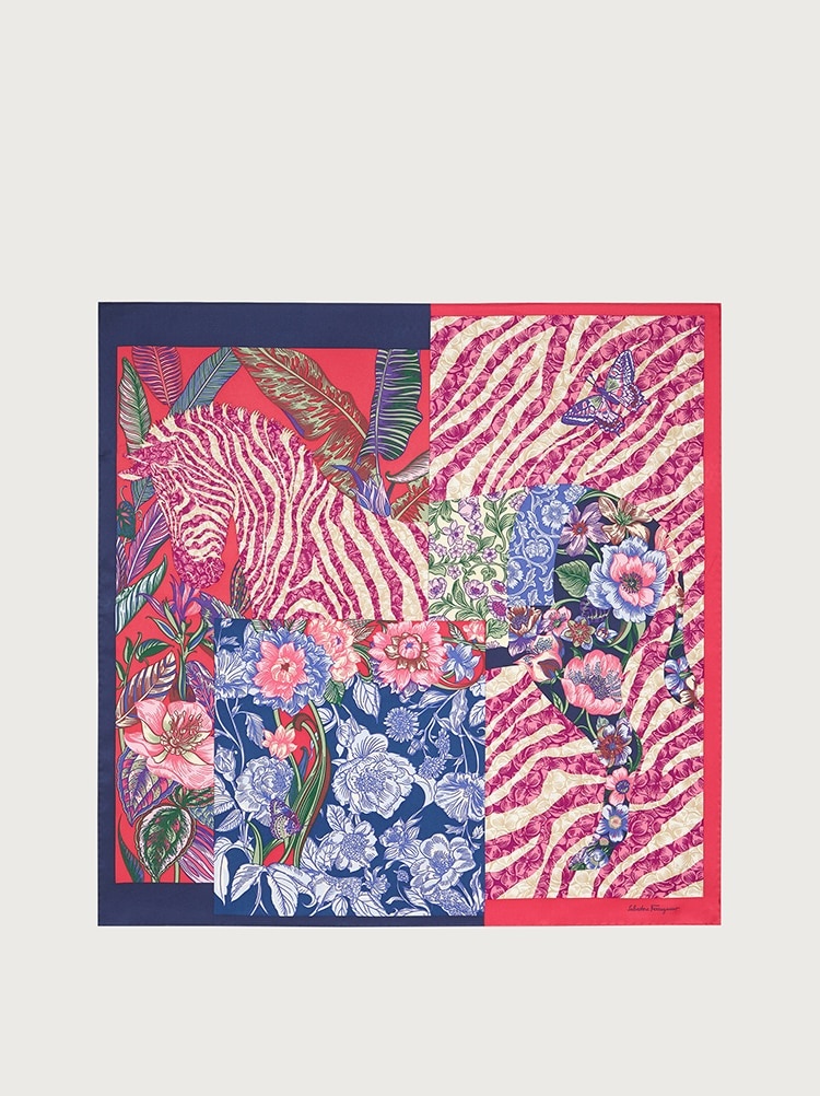ZEBRA PRINT SILK FOULARD - 1
