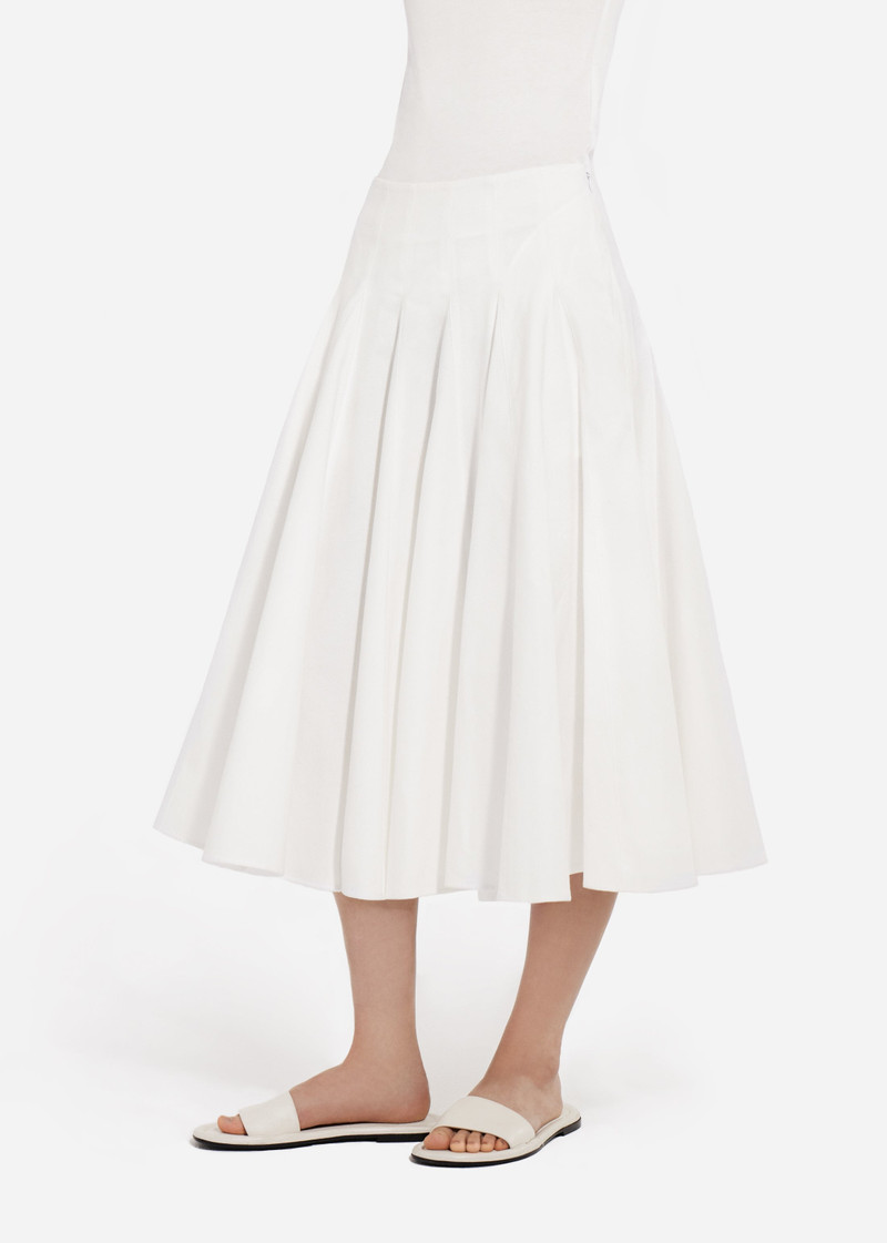 Godet Midi Skirt in Cotton Pique 3