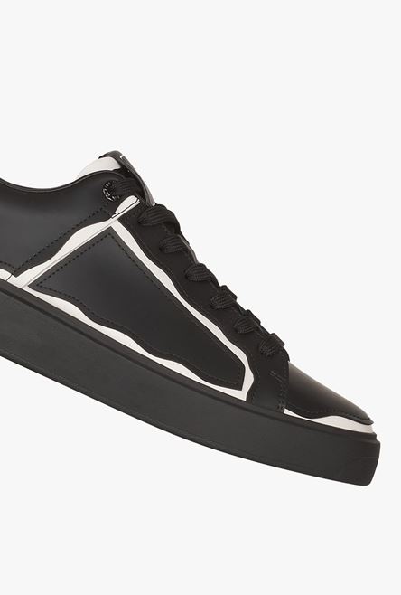 Black and silver leather B-Court sneakers - 6