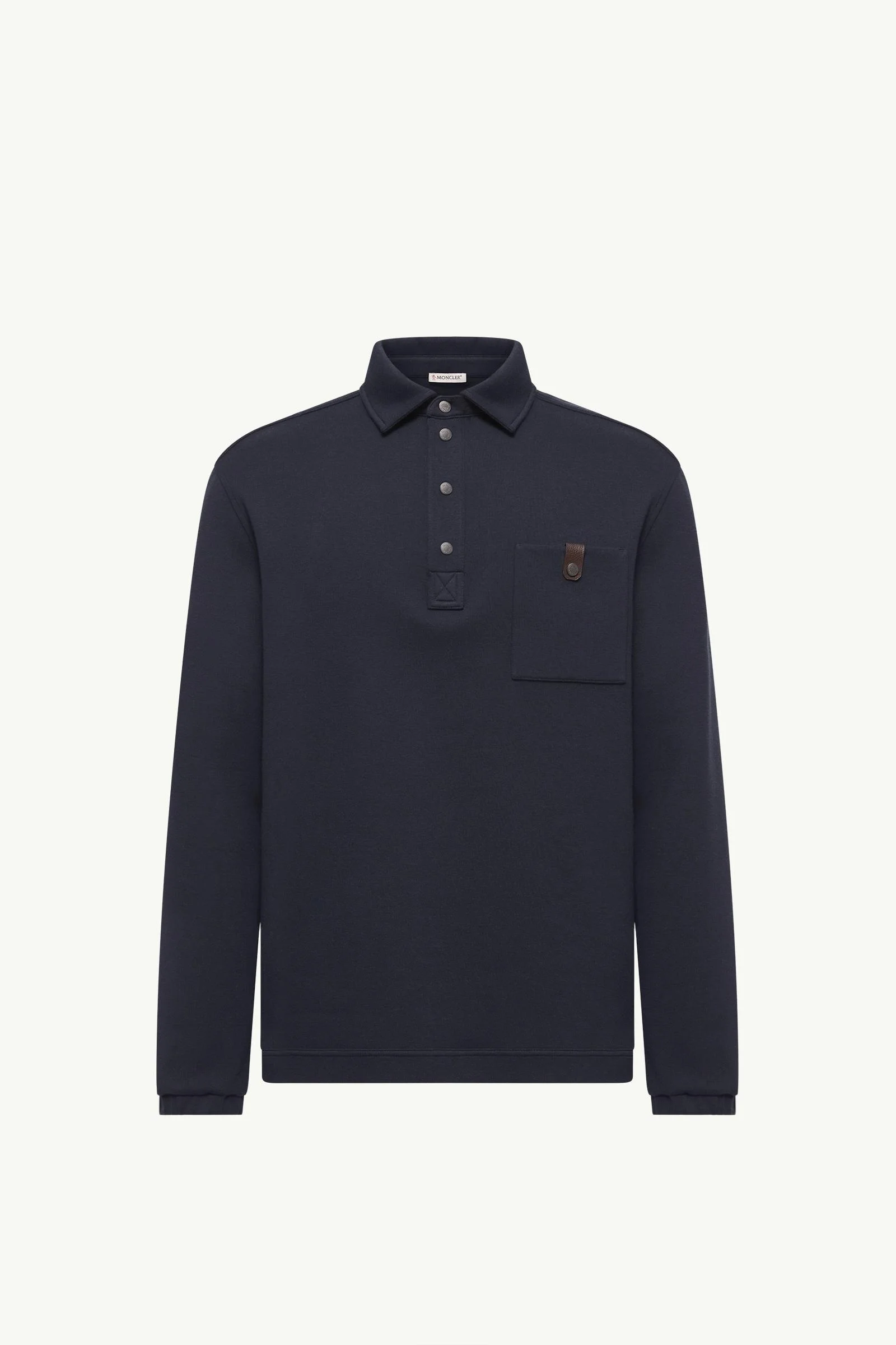 Cotton Long Sleeve Polo Shirt - 1