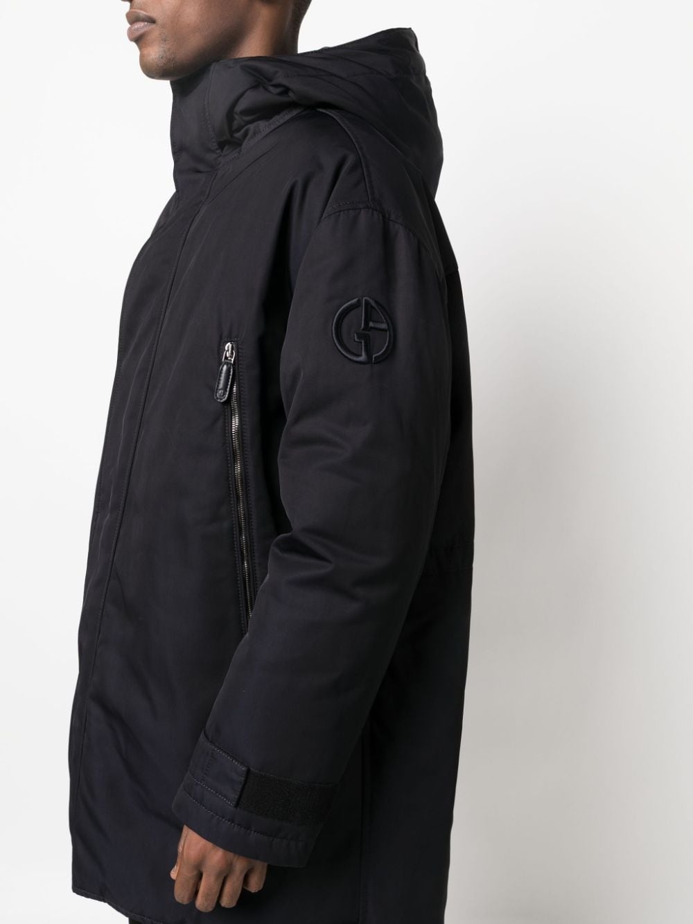 logo-embroidered padded coat - 5