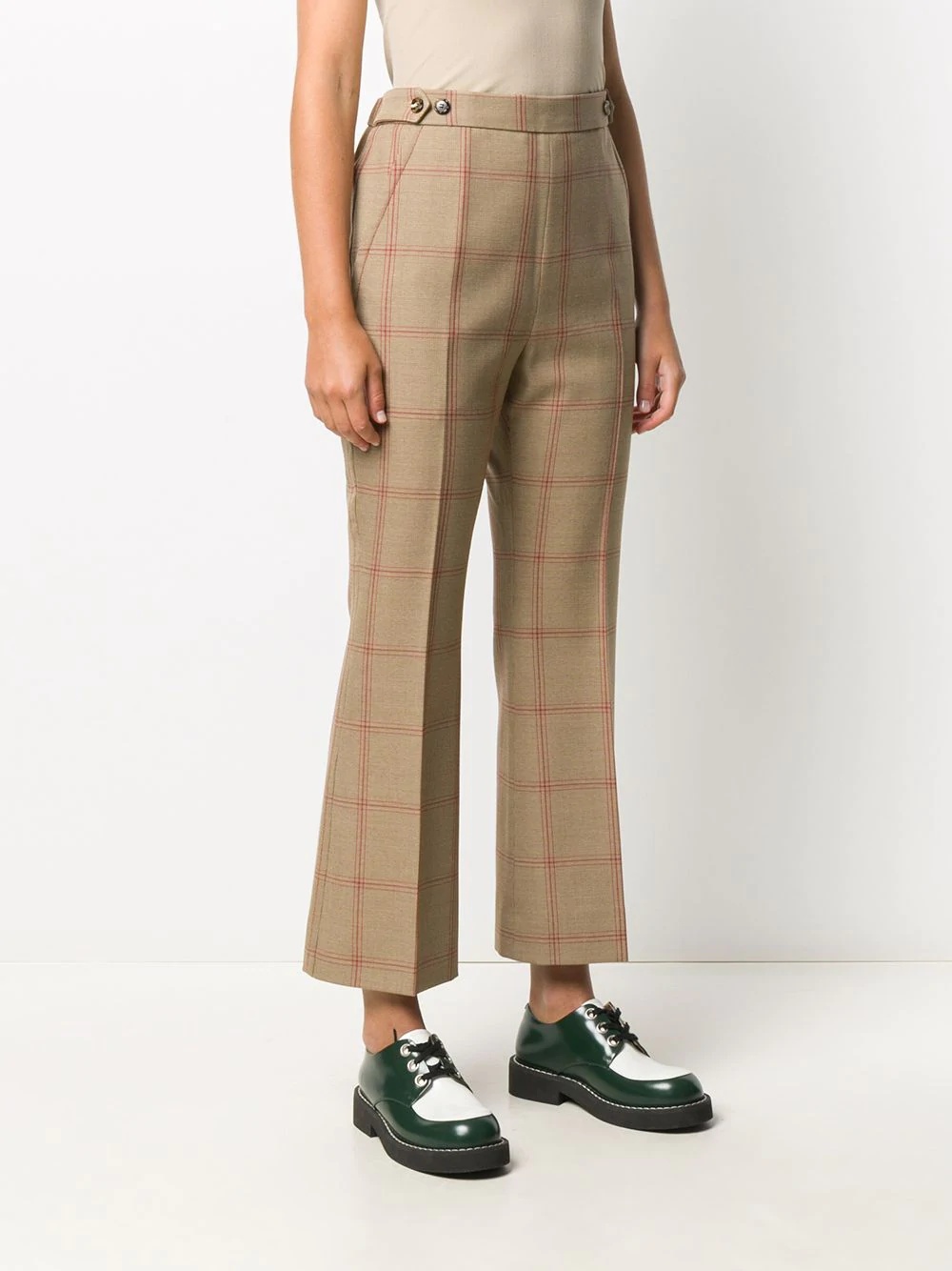 cropped check flares - 3