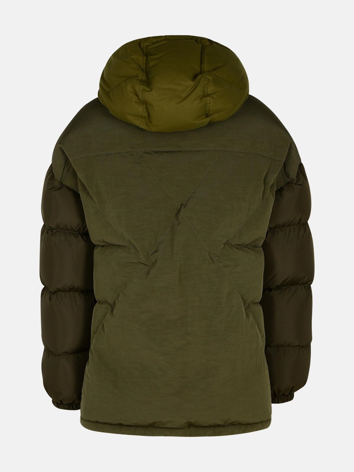 GREEN COTTON BLEND DOWN JACKET - 3