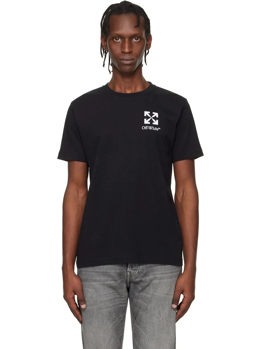 Black Small Arrow Slim Logo T-shirt - 1