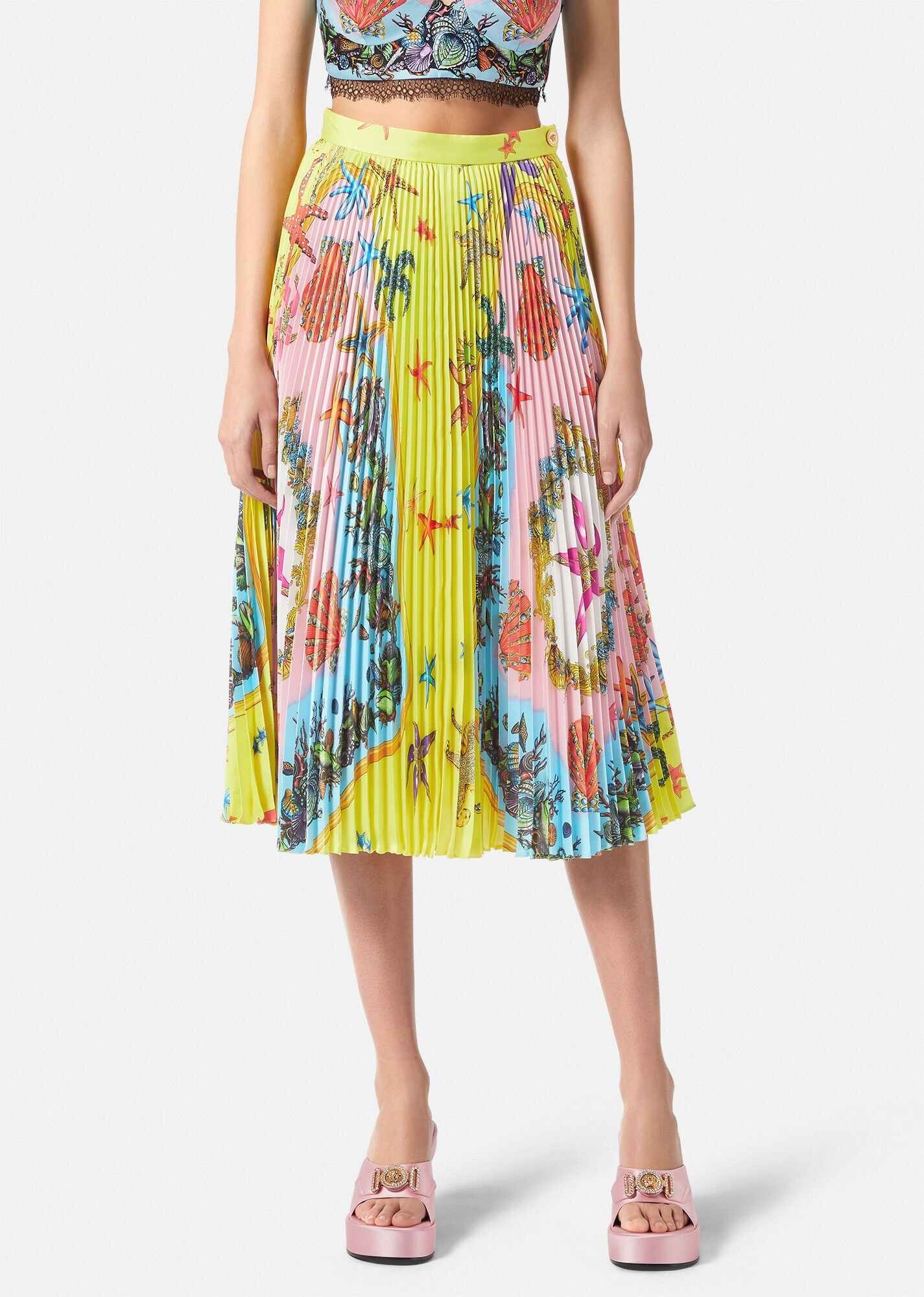 Trésor de la Mer Print Pleated Midi Skirt - 3