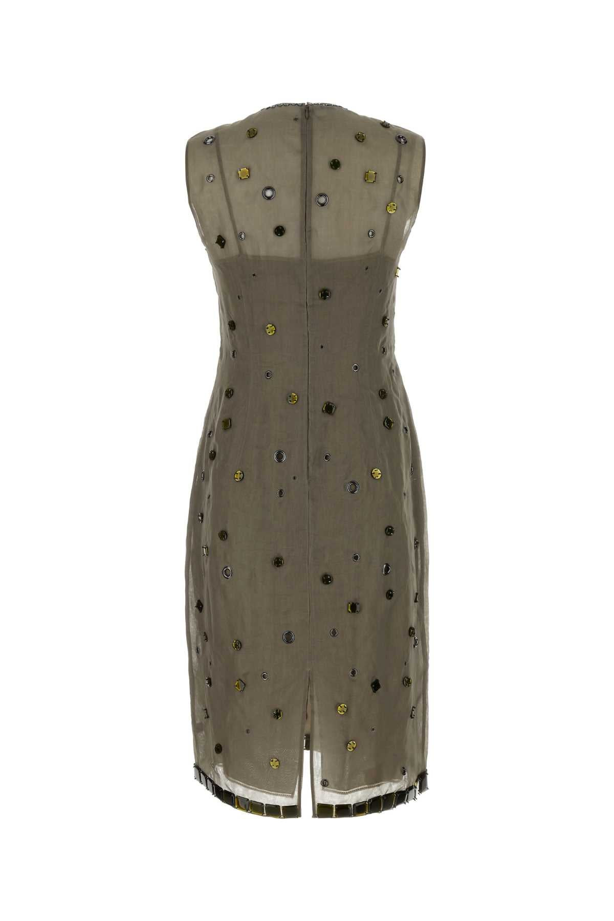 Prada Women Abito In Organza Tortora - 2