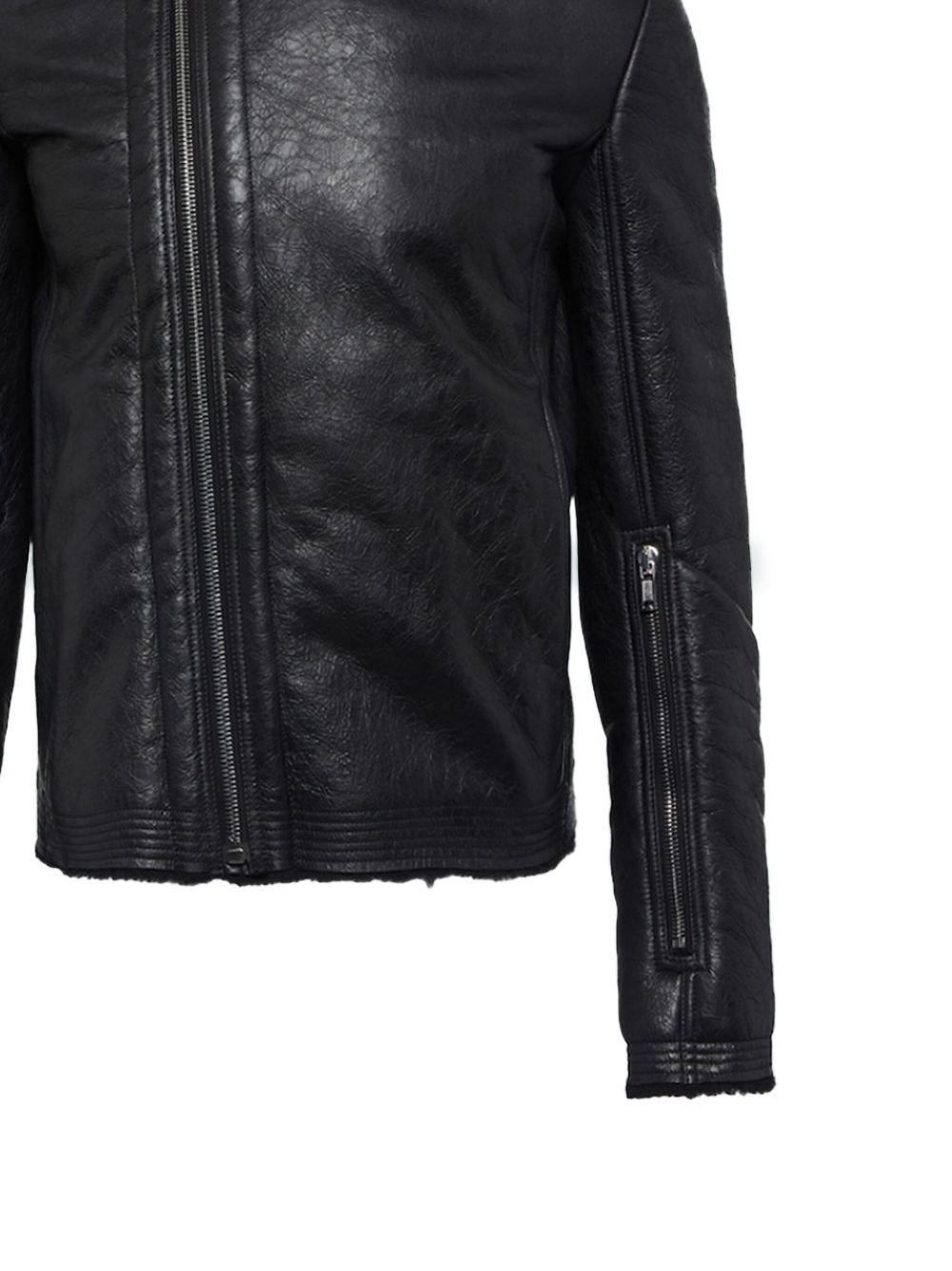 asymmetric-zip shearling jacket - 2