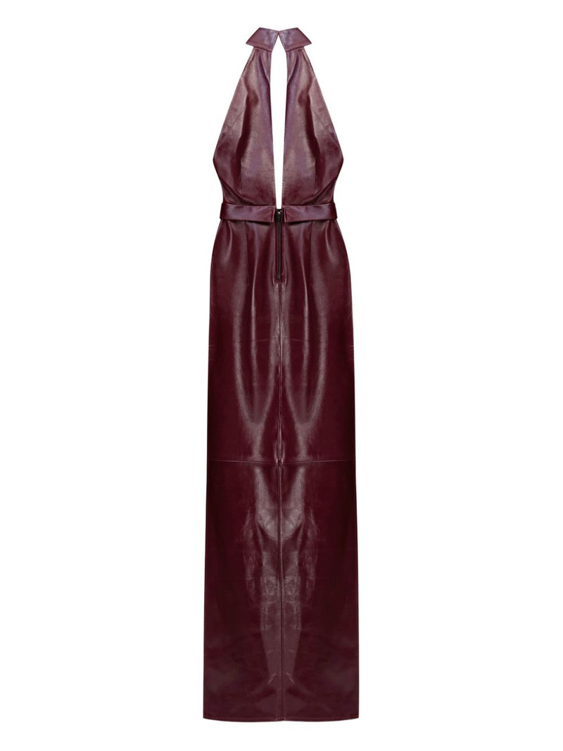 Nessa halterneck leather maxi dress 5