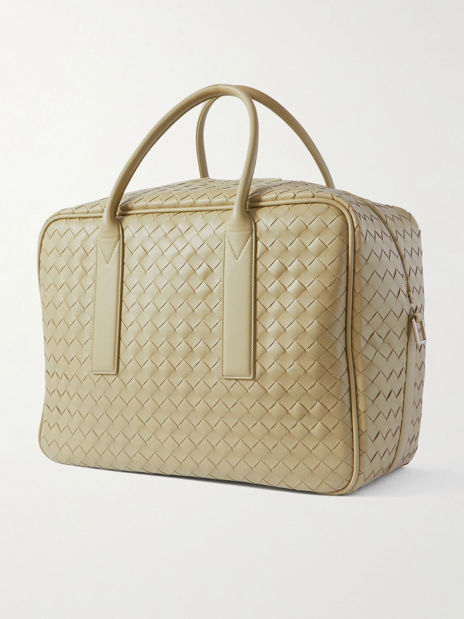 Getaway Intrecciato Leather Weekend Bag Green - 3