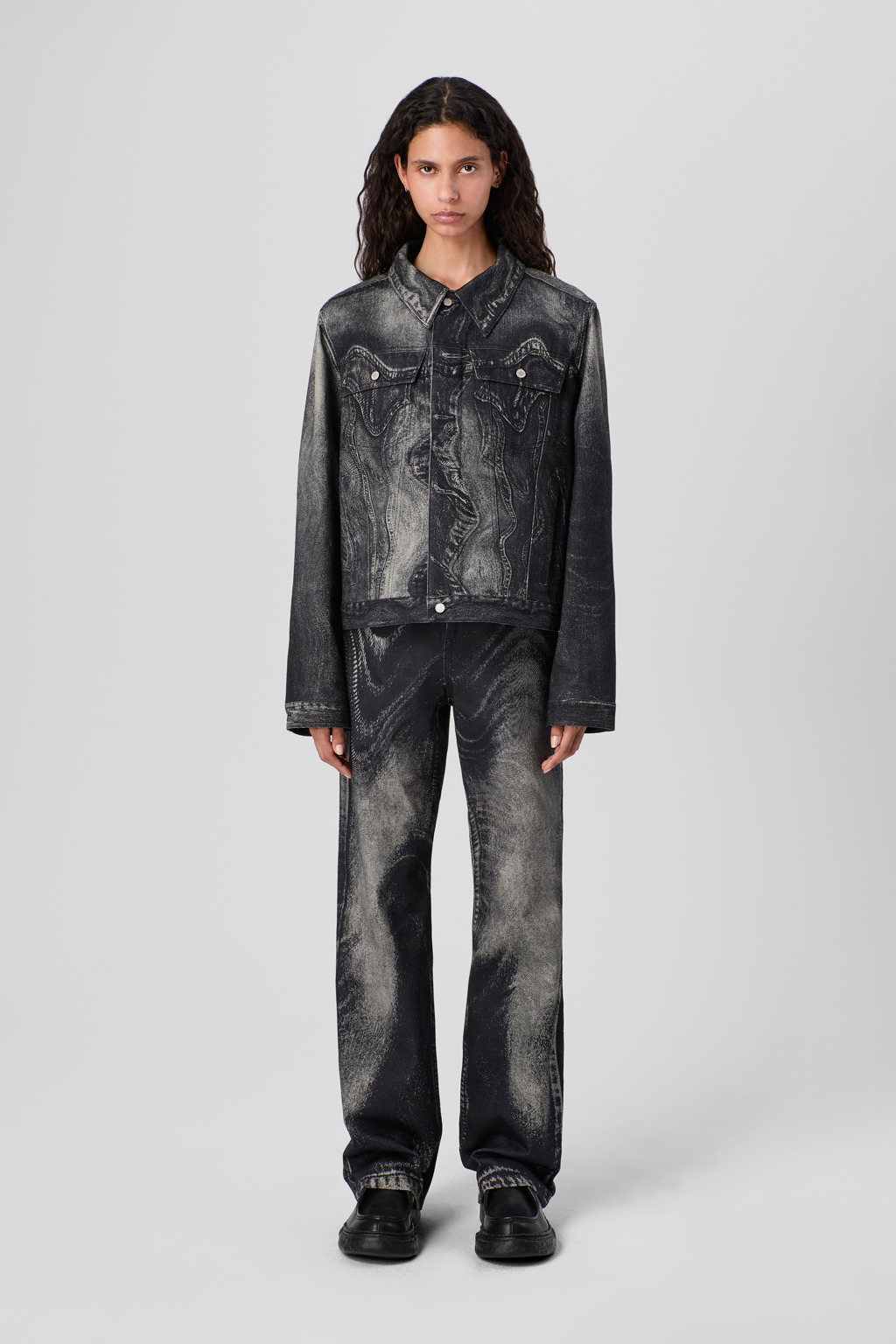Black-Gray Denim Jeans - 2