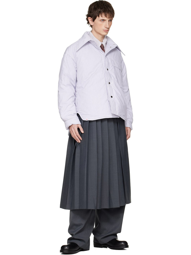 CHARLES JEFFREY LOVERBOY White & Purple Puffer Overshirt outlook