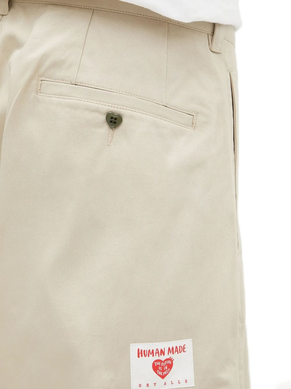 pleat-detail cotton shorts - 5