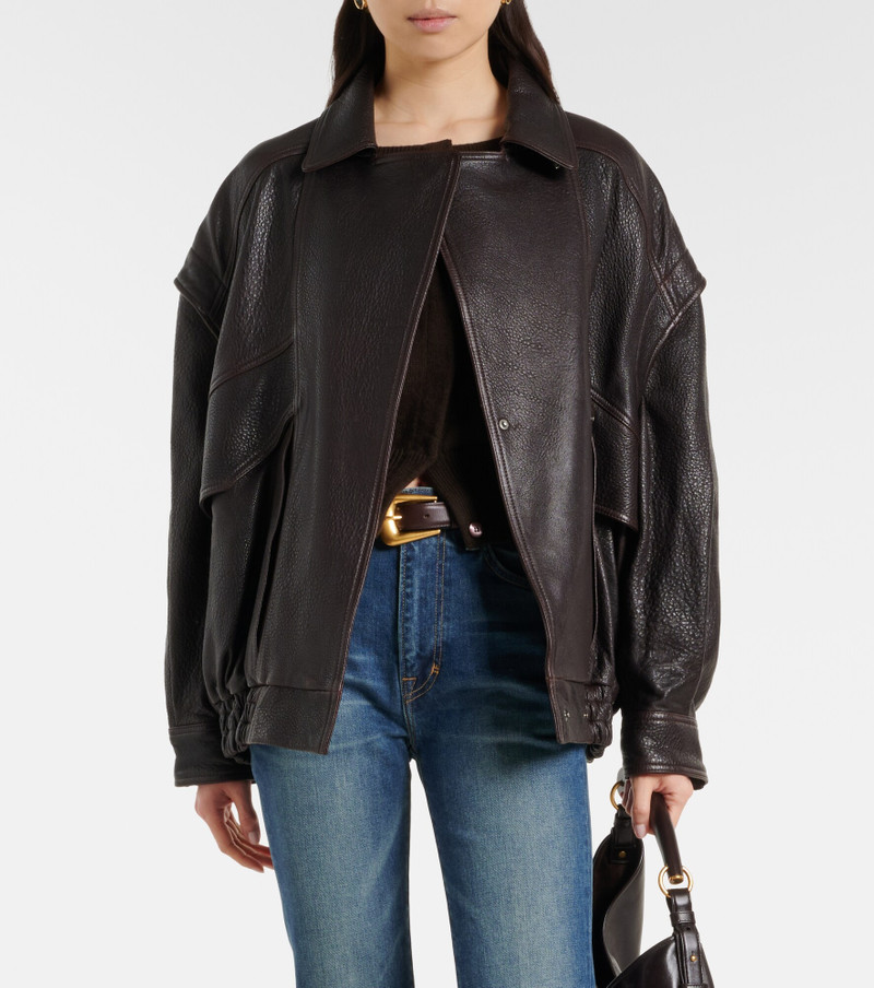 NOUR HAMMOUR Micah leather bomber jacket outlook