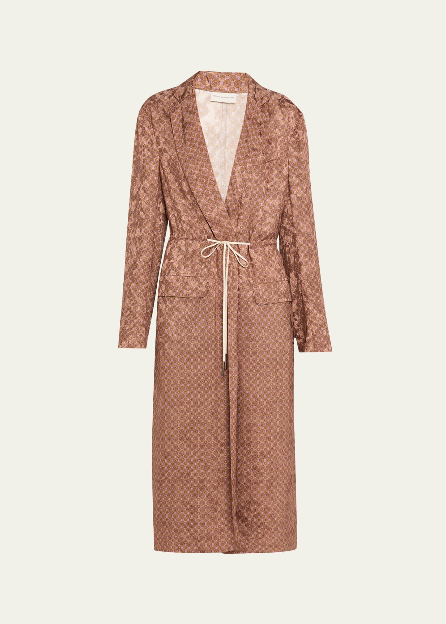 Rastino Printed Satin Tie Coat - 1