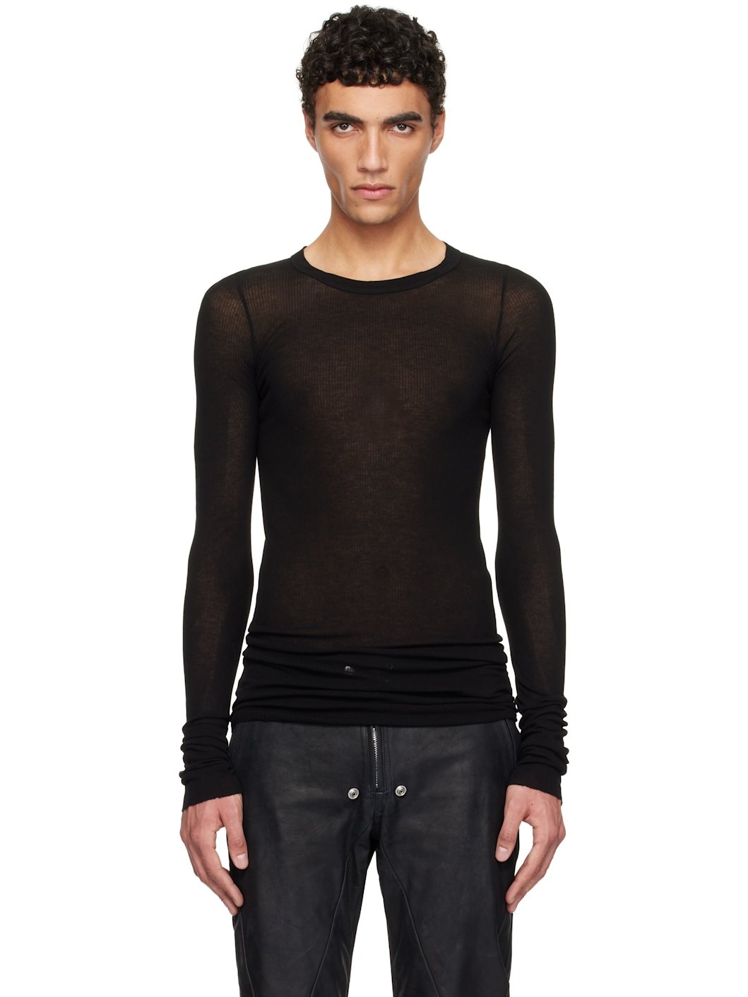 Black Hollywood Rib LS T-shirt - 1