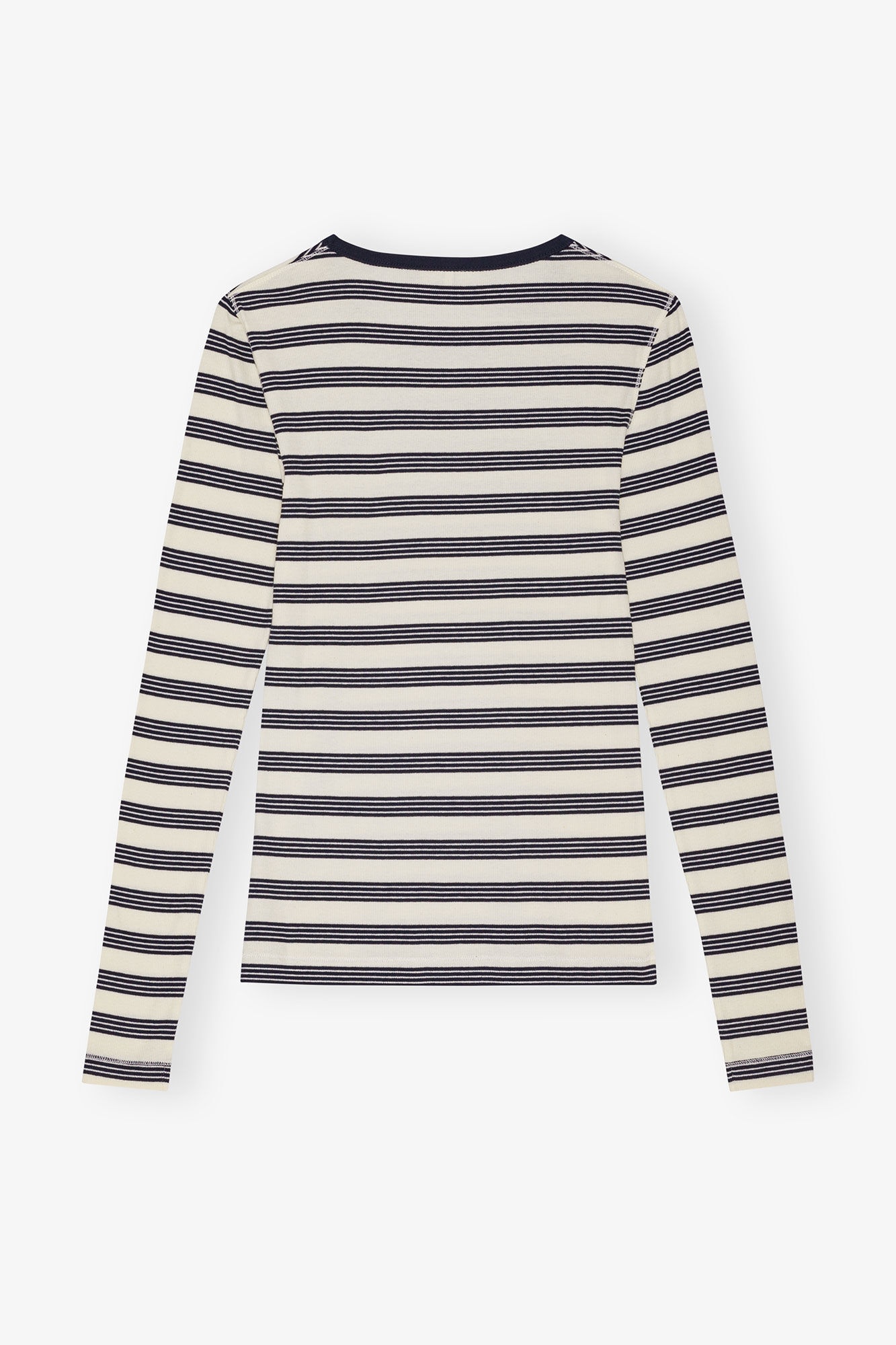 STRIPED SOFT COTTON RIB LONG SLEEVE T-SHIRT - 6