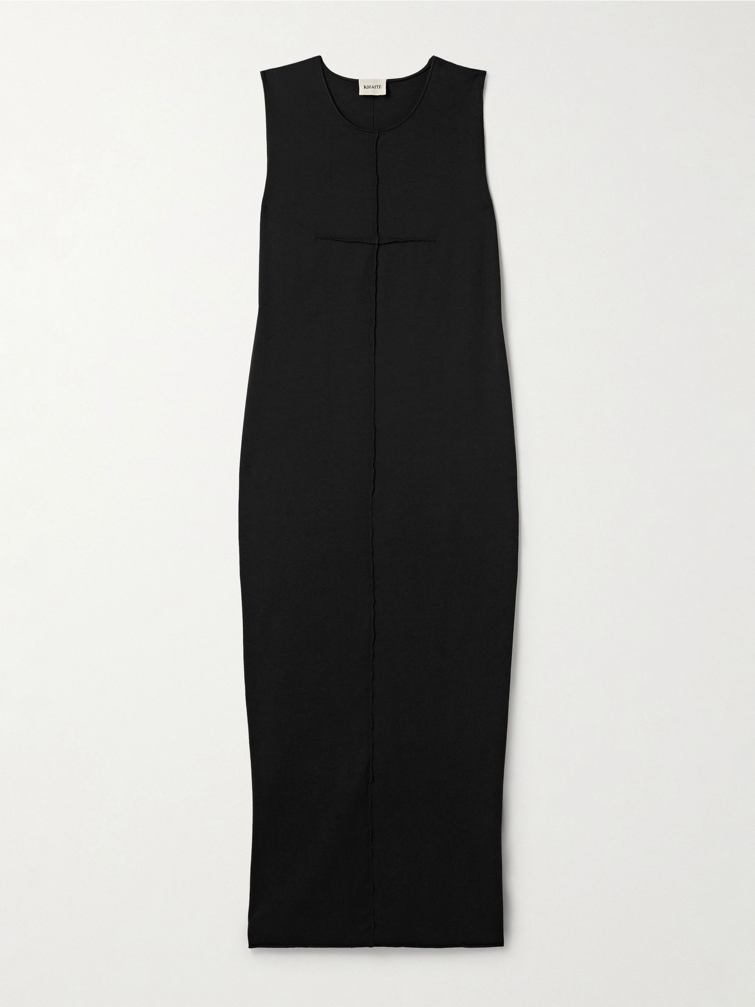 Hal paneled cotton-jersey midi dress Black - 1