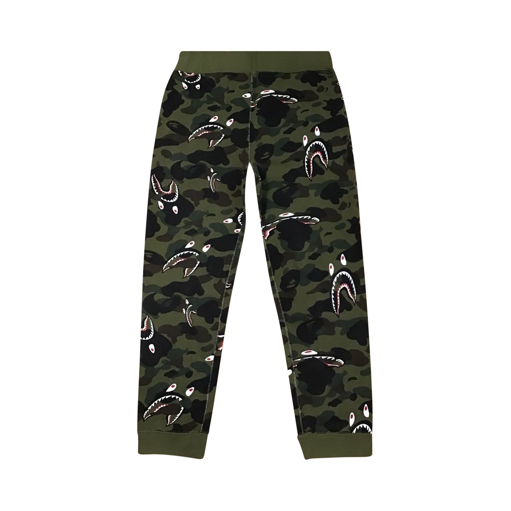 BAPE Shark 1st Camo Sweatpants 'Green' - 1