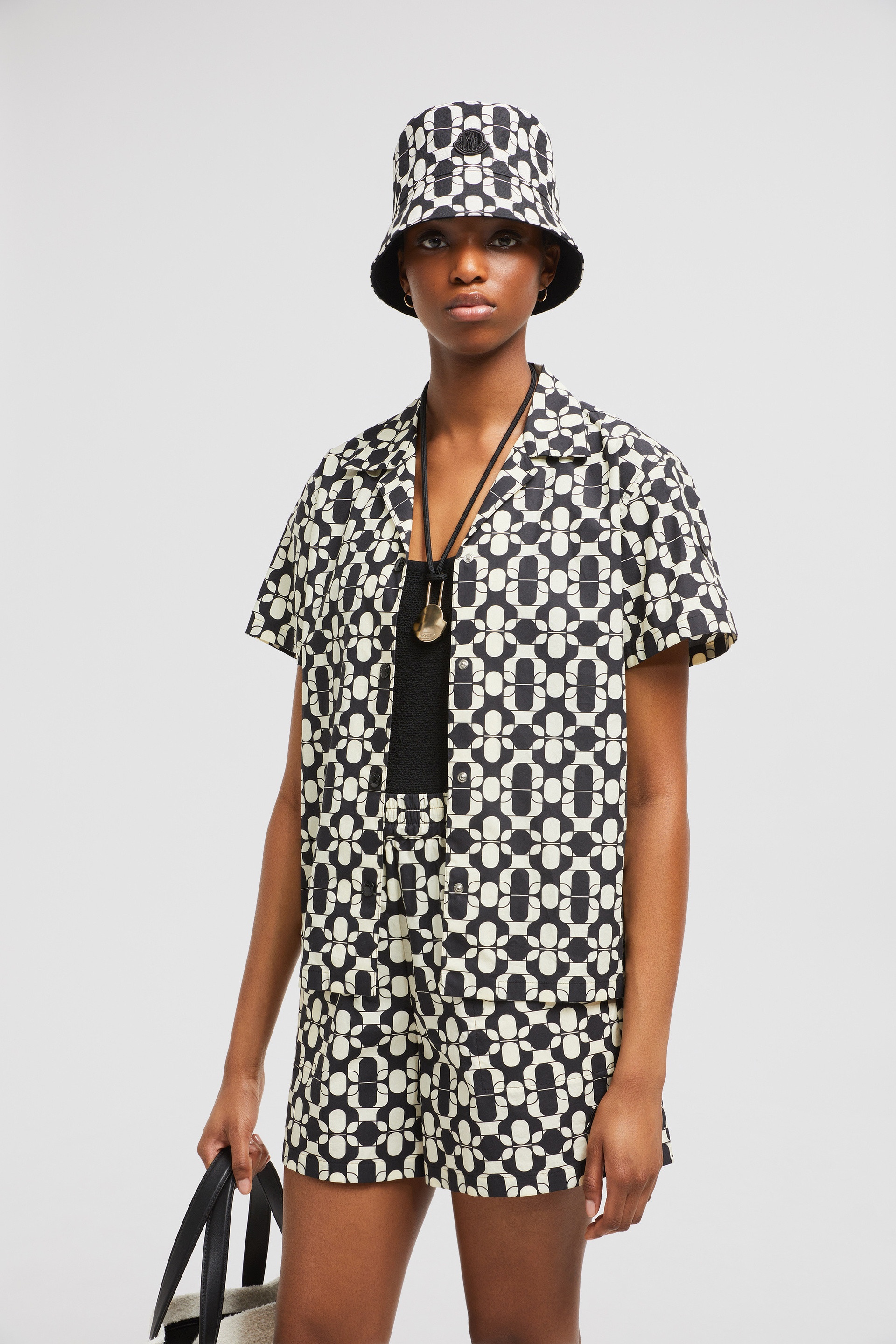 Geometric Print Cotton Short Sleeve Shirt - 2